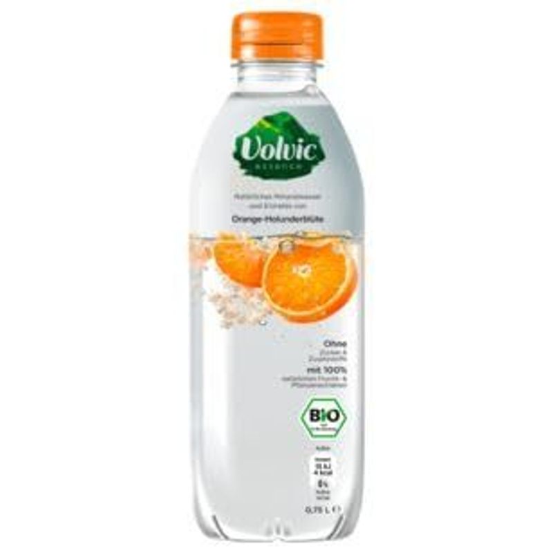 Volvic Bio Orange-elderflower Flavored Water, 12-pack (12 X 0.75 L) Disposable