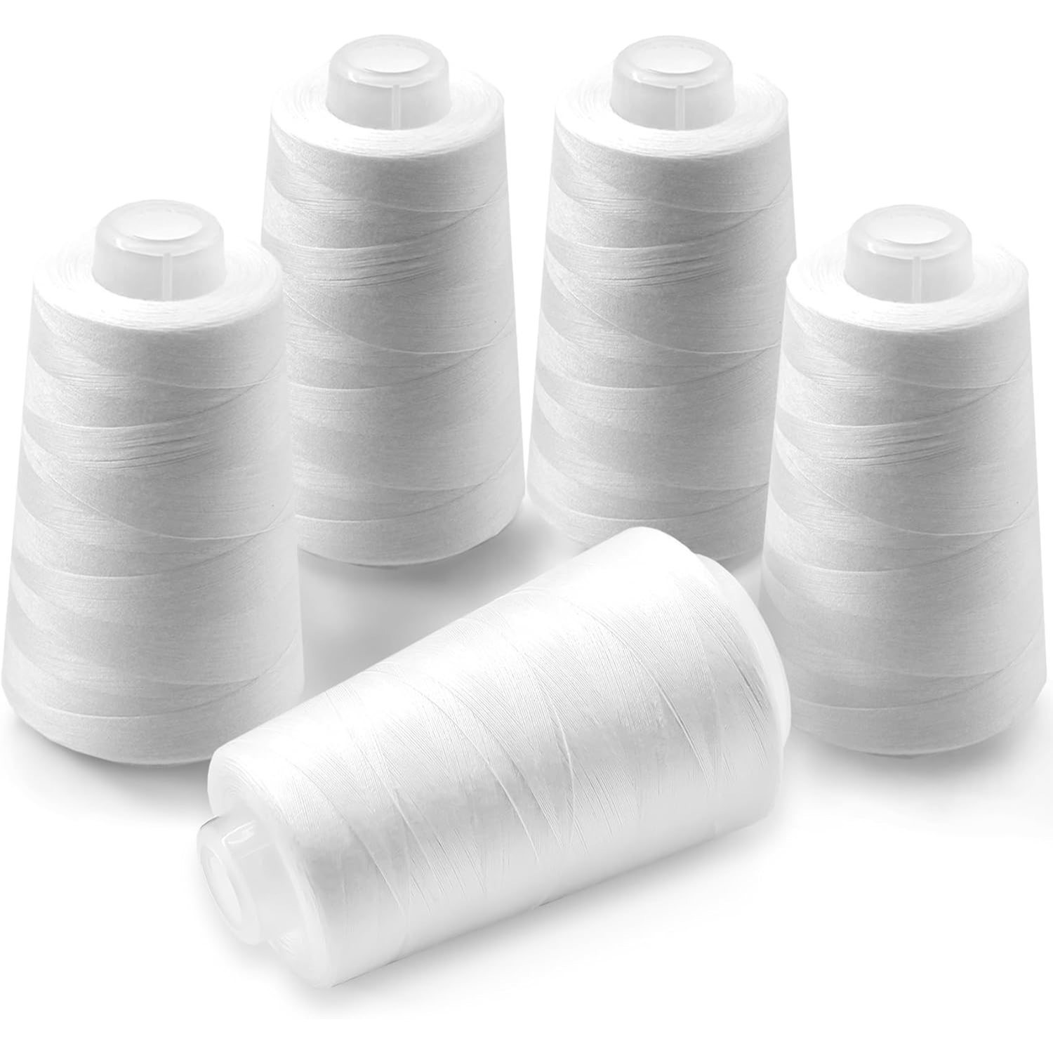 E-shop 5 Nähgarn Overlockgarn, 100% Polyester Nähmaschinen garn Set, 40/2 Je 3000 Yard, Insgesamt 15000 Yard, Overlock Nähgarn für Stickmaschine,