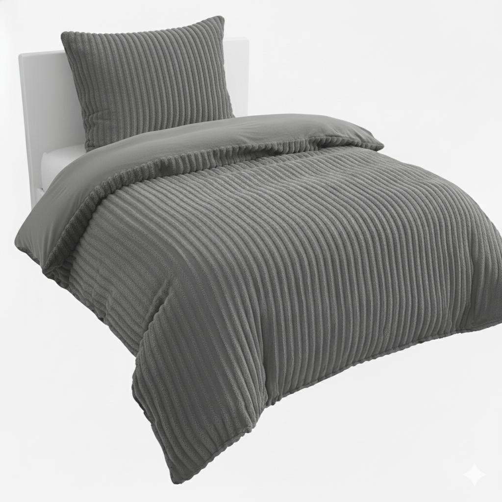 Cord Plush Warm Fleece Bedding 135x200 155x220 Reversible Bed Sheet Set Cashmere Touch, Pillowcase 80x80 Cm, Winter Fleece Bedding With Zipper