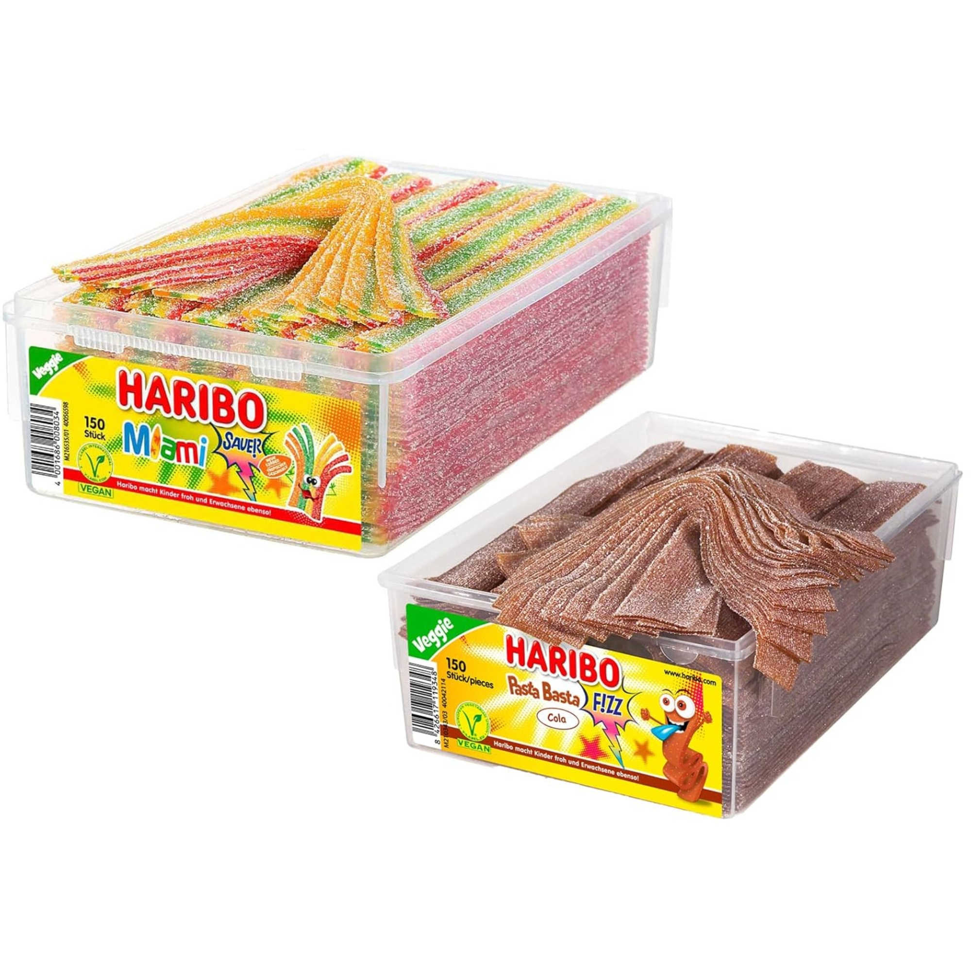 Haribo Pasta 1x Cola + 1x Miami Candy Mix Pack For Party Or Office