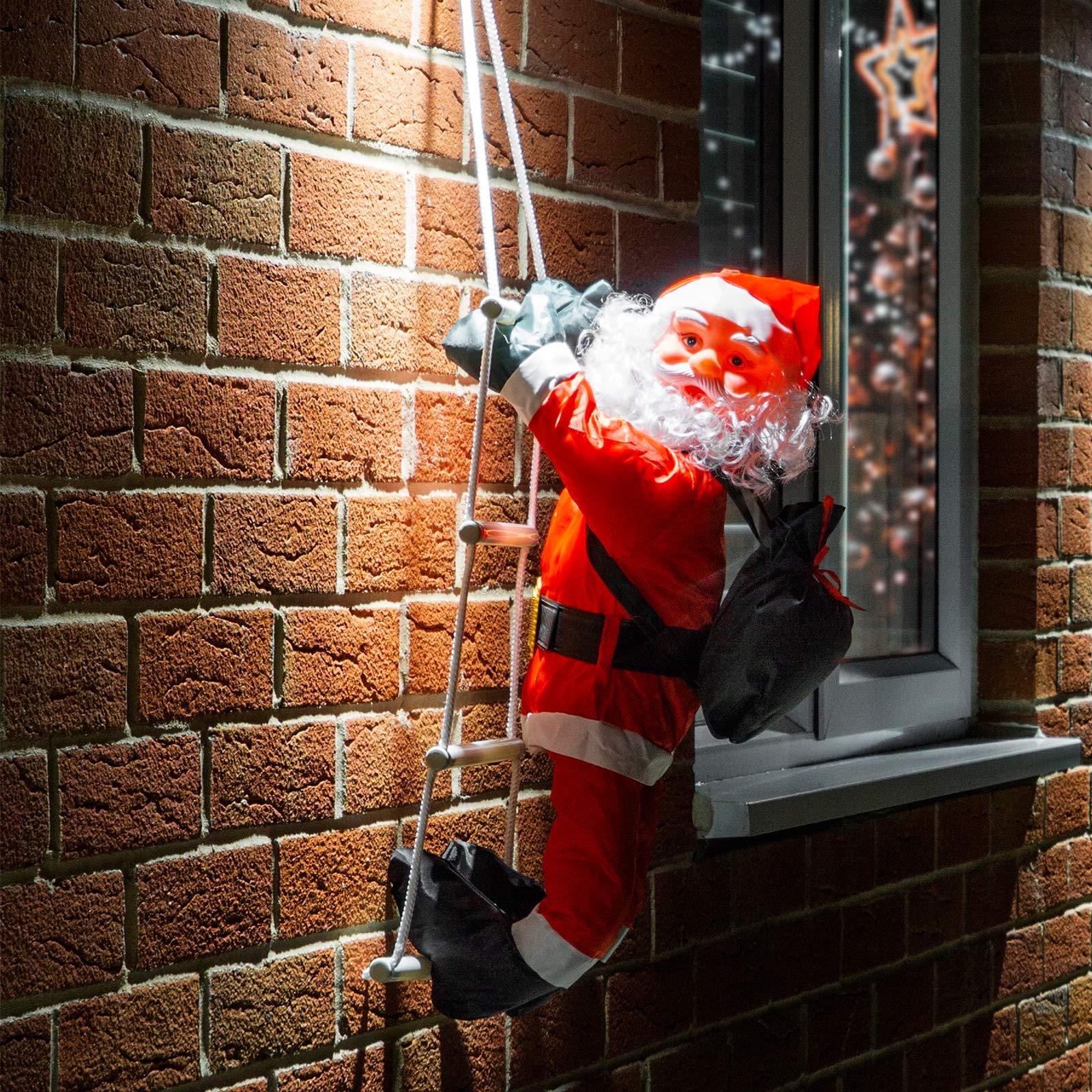 TEMU Globrite 60cm Hanging Santa Climbing Rope With 48 Led Lights - 95cm Height - 5m Lead Wire - 8-mode Plug For Outdoor Christmas Decorations,