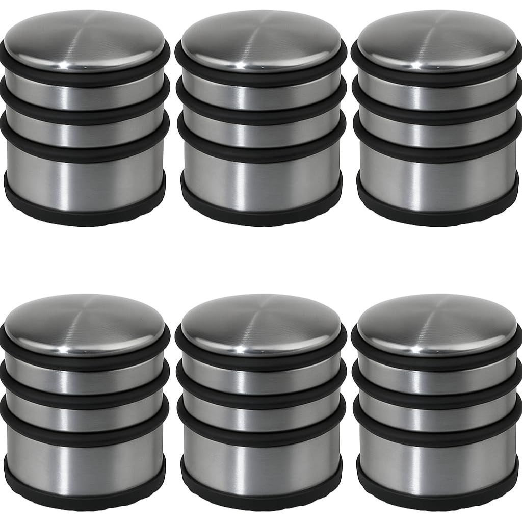 Set Of 6 Door Stoppers - Sturdy & Practical - Metal