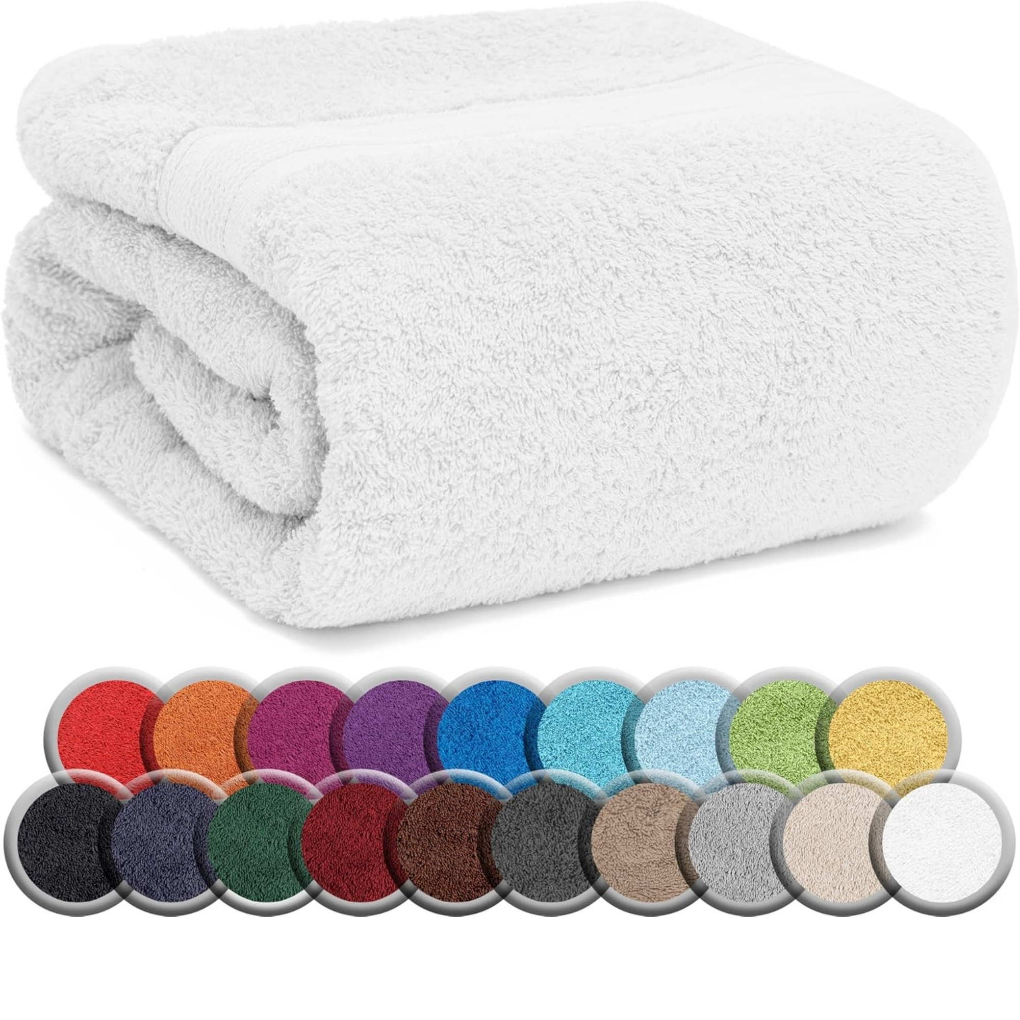 Image of Naturemark Sauna Towel White 500 G/m² Quality 80x200cm Cotton Sauna Towel Washable Up To 60°c