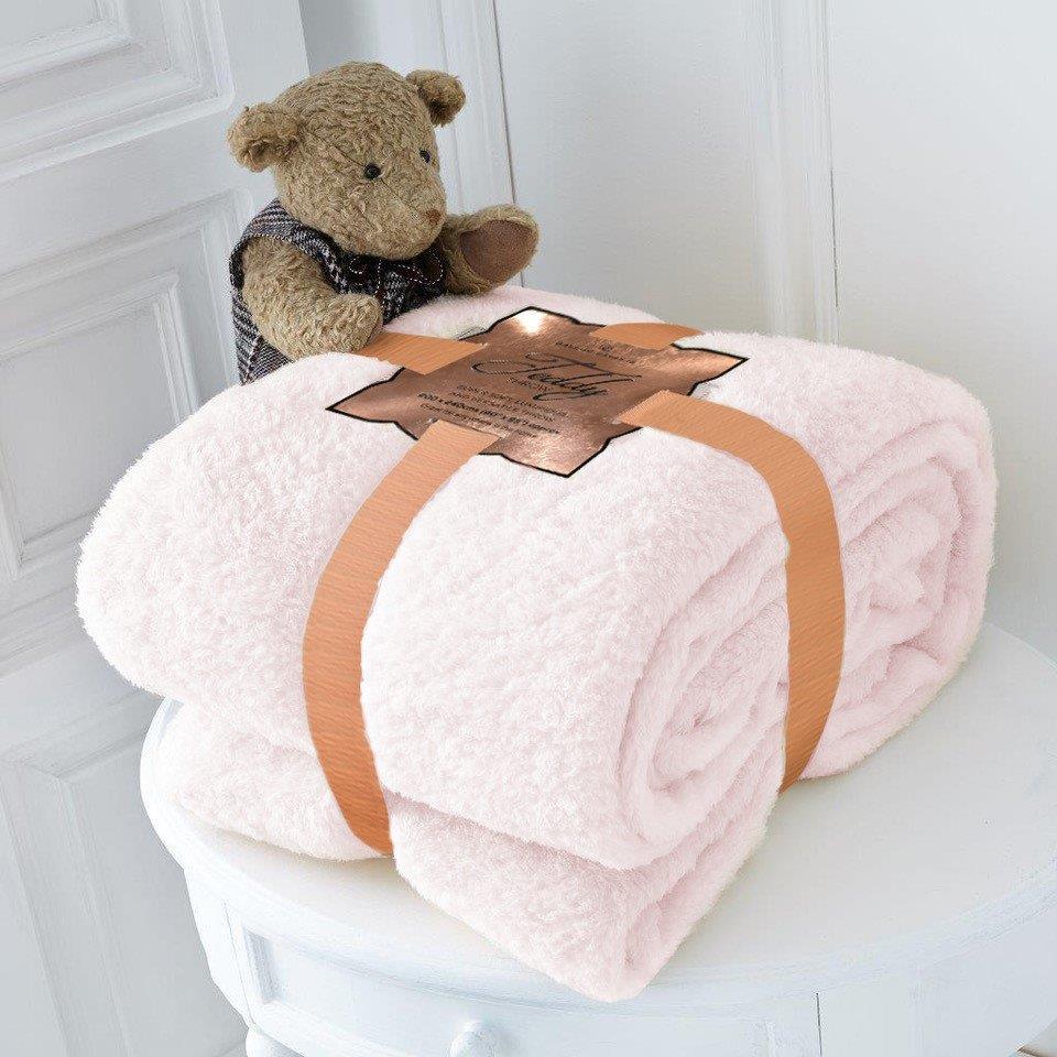 TEXTILE XPERT Teddy Bear Throw Blanket – Super Soft Fluffy Plush Blanket for Couch Bed Sofa Living Room – Warm Lightweight Cozy Decorative Throw for Bedroom Guest Room Office – Stylish Comfort Blanket for All Seasons Home Décor