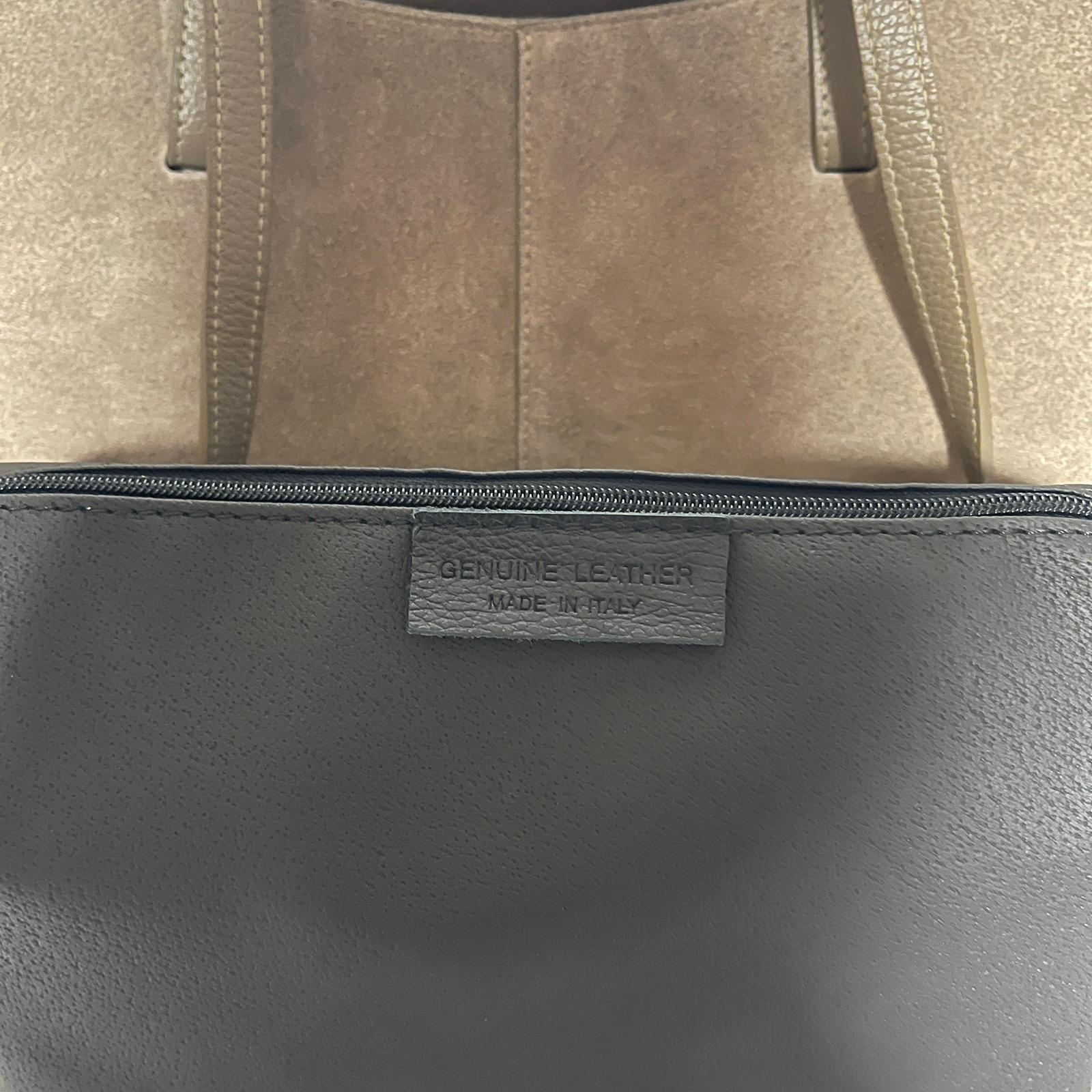 Women'S Fringed Leather Shopping Bag - Elegant, Spacious, with Double Handles And Adjustable Side Buttons