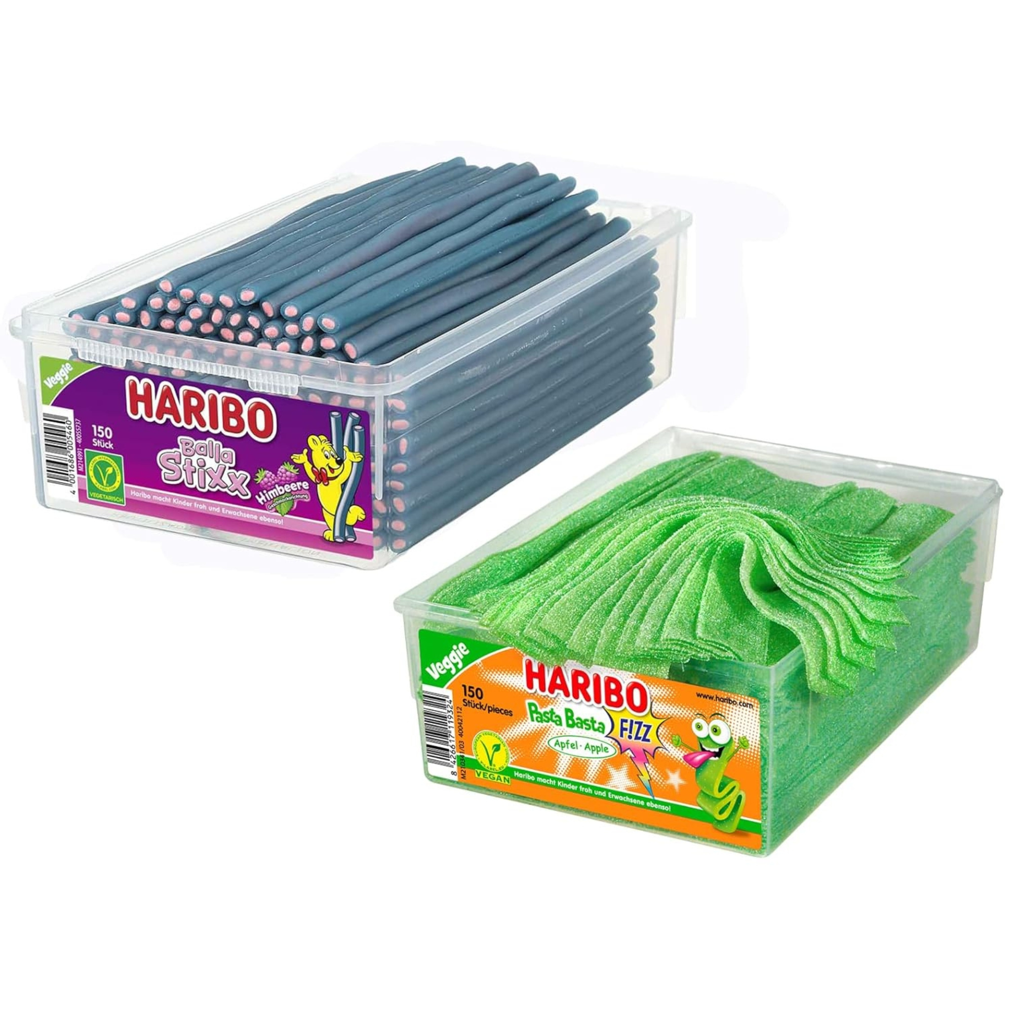 E-shop Haribo Balla 1x Himbeere + 1x Pasta Apfel Süßigkeiten Mischpaket für Party oder Büro