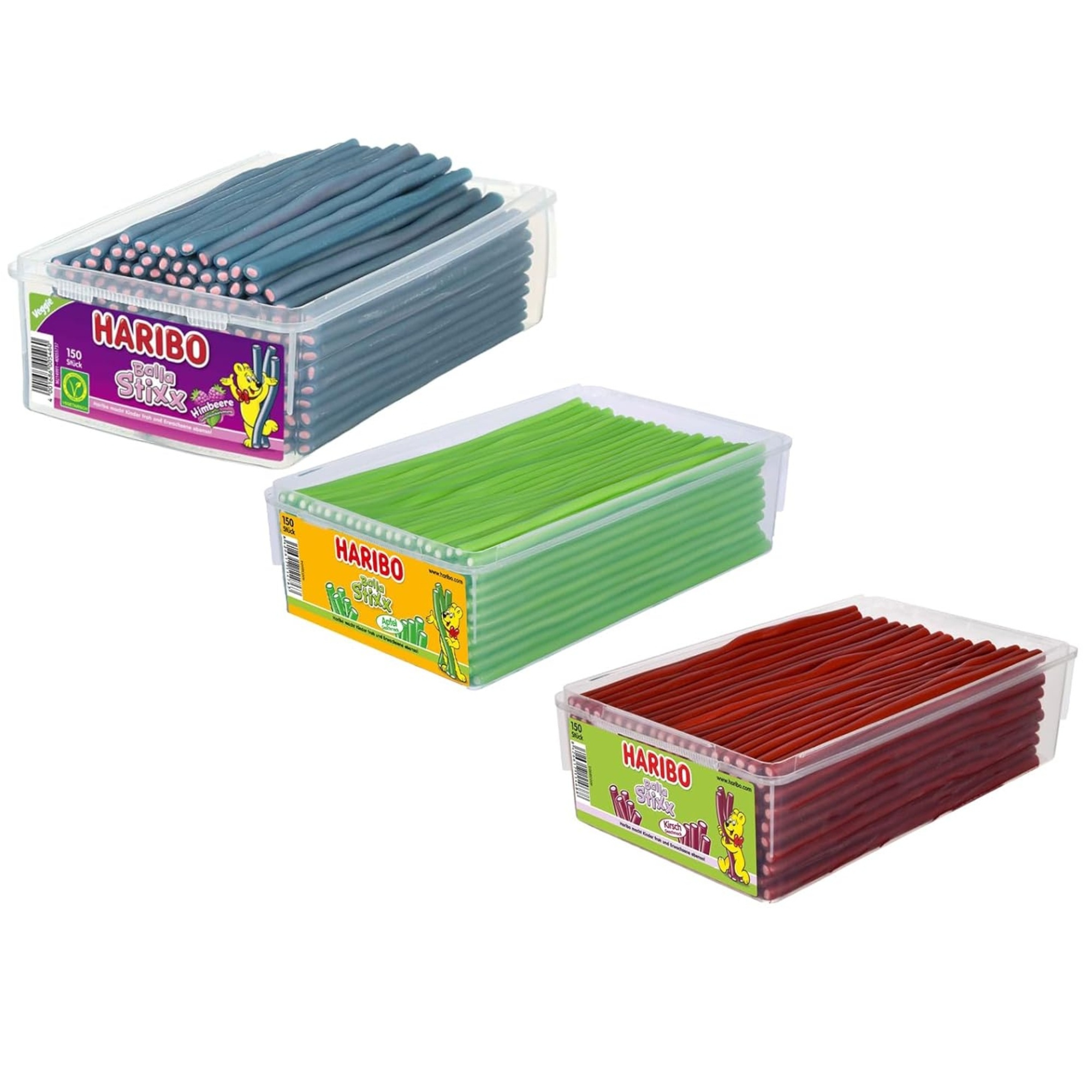 E-shop Haribo Balla 1x Kirsch + 1x Himbeere + 1x Apfel Süßigkeiten Mischpaket für Party oder Büro