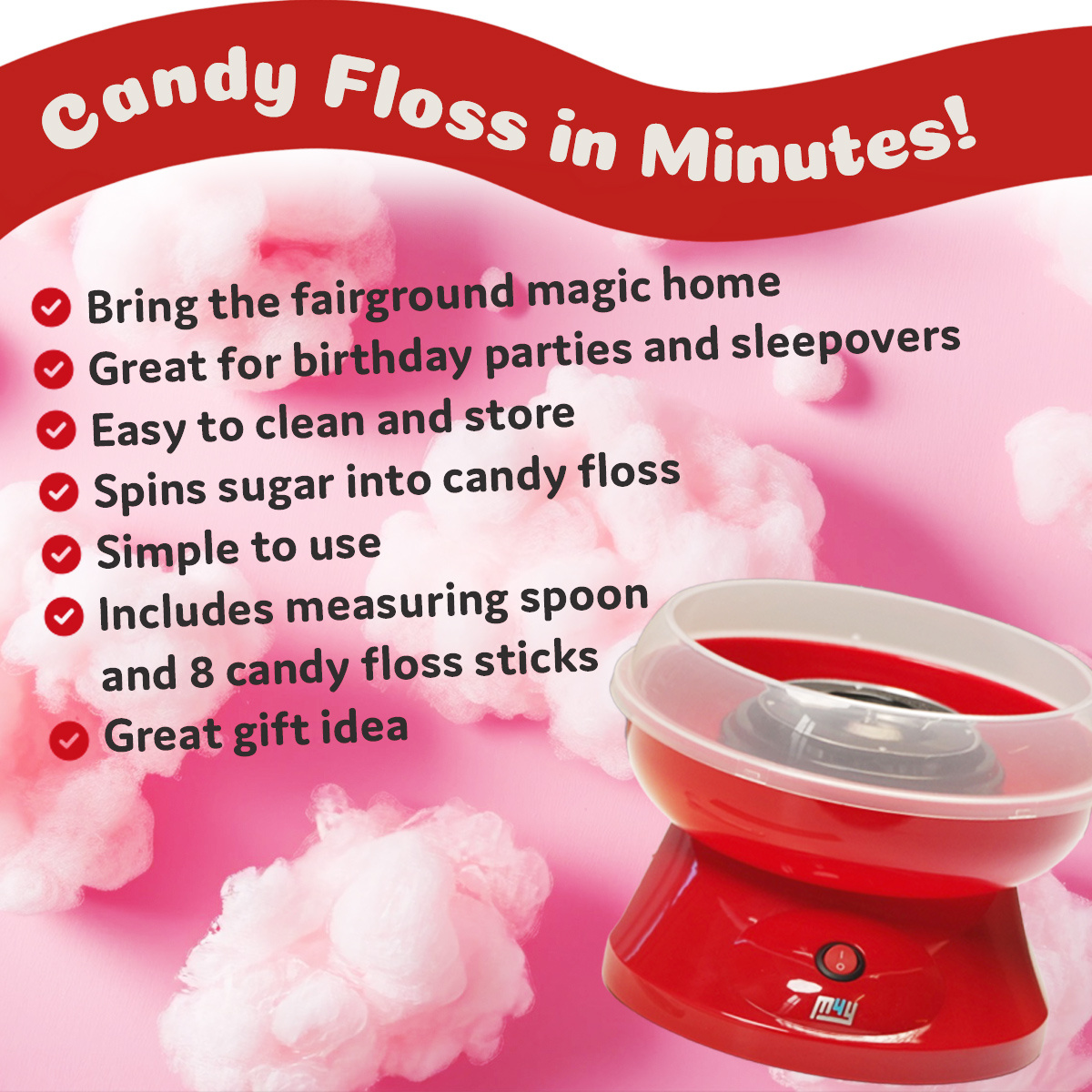 M4Y Premium Candy Floss Maker Cotton Candy Machine
