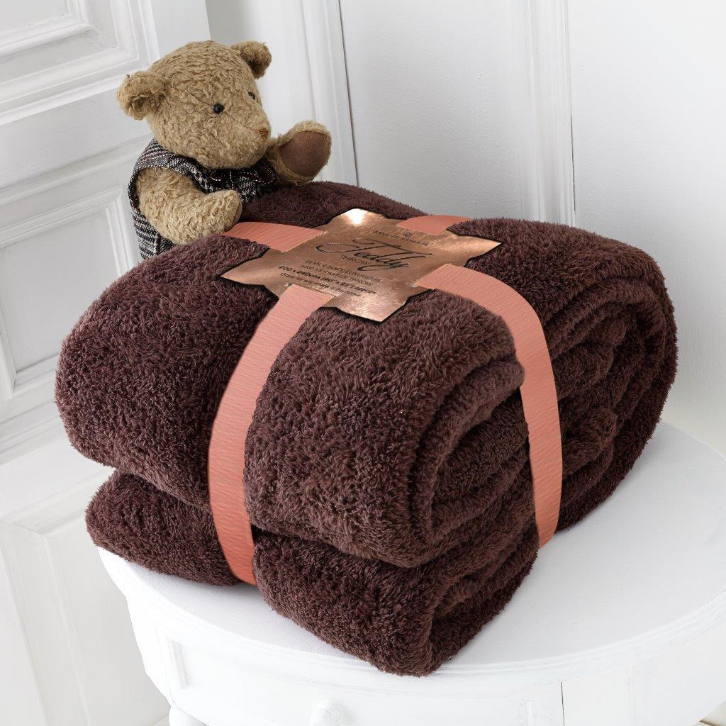 TEXTILE XPERT Teddy Bear Throw Blanket – Super Soft Fluffy Plush Blanket for Couch Bed Sofa Living Room – Warm Lightweight Cozy Decorative Throw for Bedroom Guest Room Office – Stylish Comfort Blanket for All Seasons Home Décor