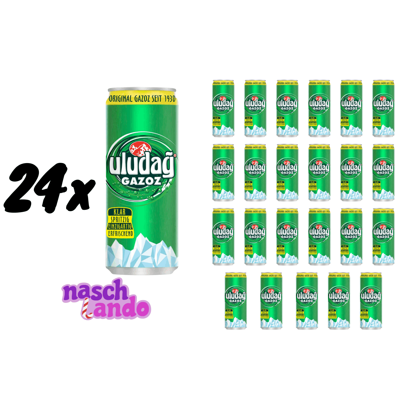 24x Uludag Gazoz 330ml Including 0.25€ Deposit Per Can Soda Soft Drink