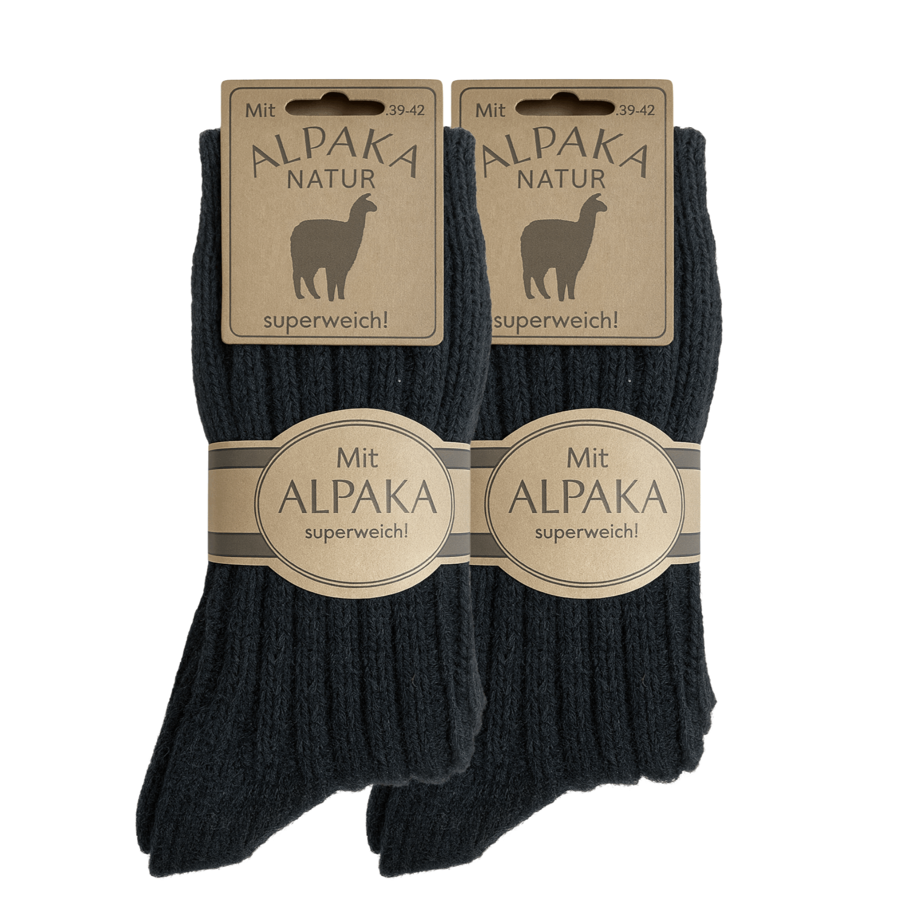 E-shop 2 Paar Alpaka Socken dick gestrickt warme Wintersocken kuschelige Wollsocken für Damen Herren