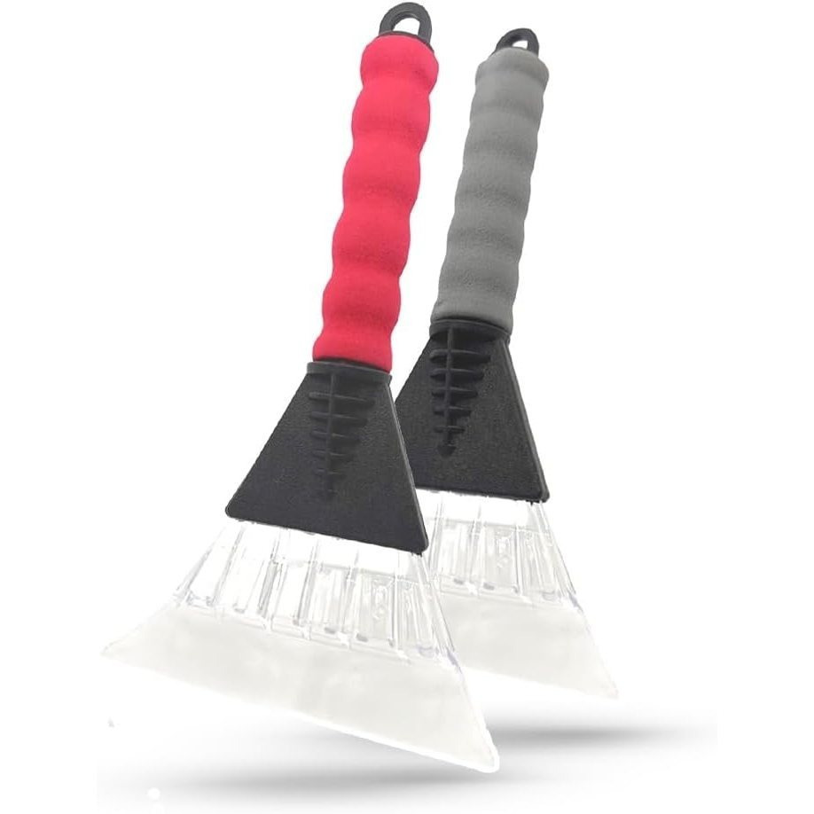 TEMU Pack Of 2 - Ice Scraper For Cars Winter Care Windscreen With No Scratches Windscreen Frost Non-slip For Car Snow (pack Of 2 Random Colours)