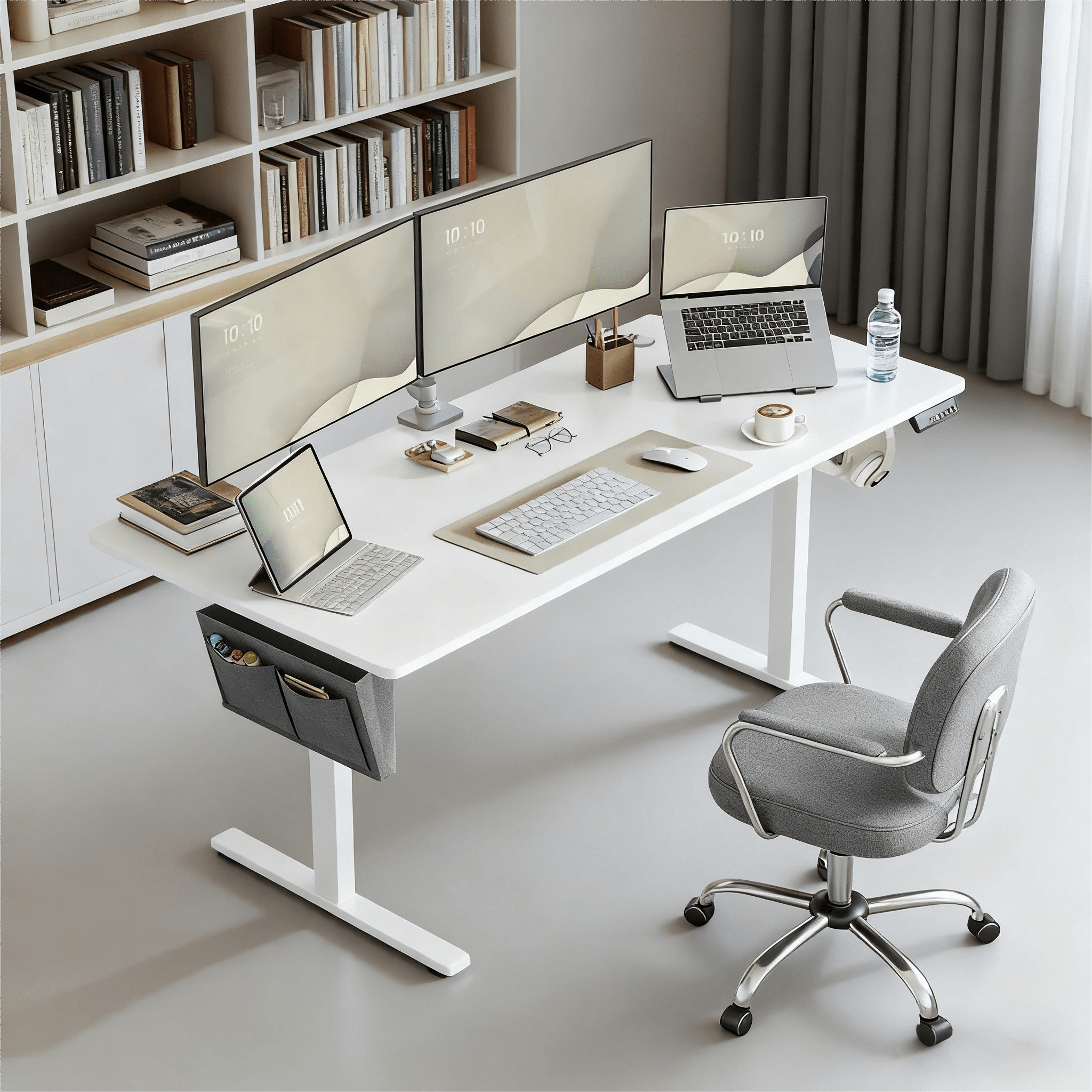 E-shop Elektrisch höhenverstellbarer Schreibtisch, 160x70 cm - Büro Tisch mit 4--Speicher, Verstellbarer Tisch,Belastbarkeit Gaming Computer Büro PC