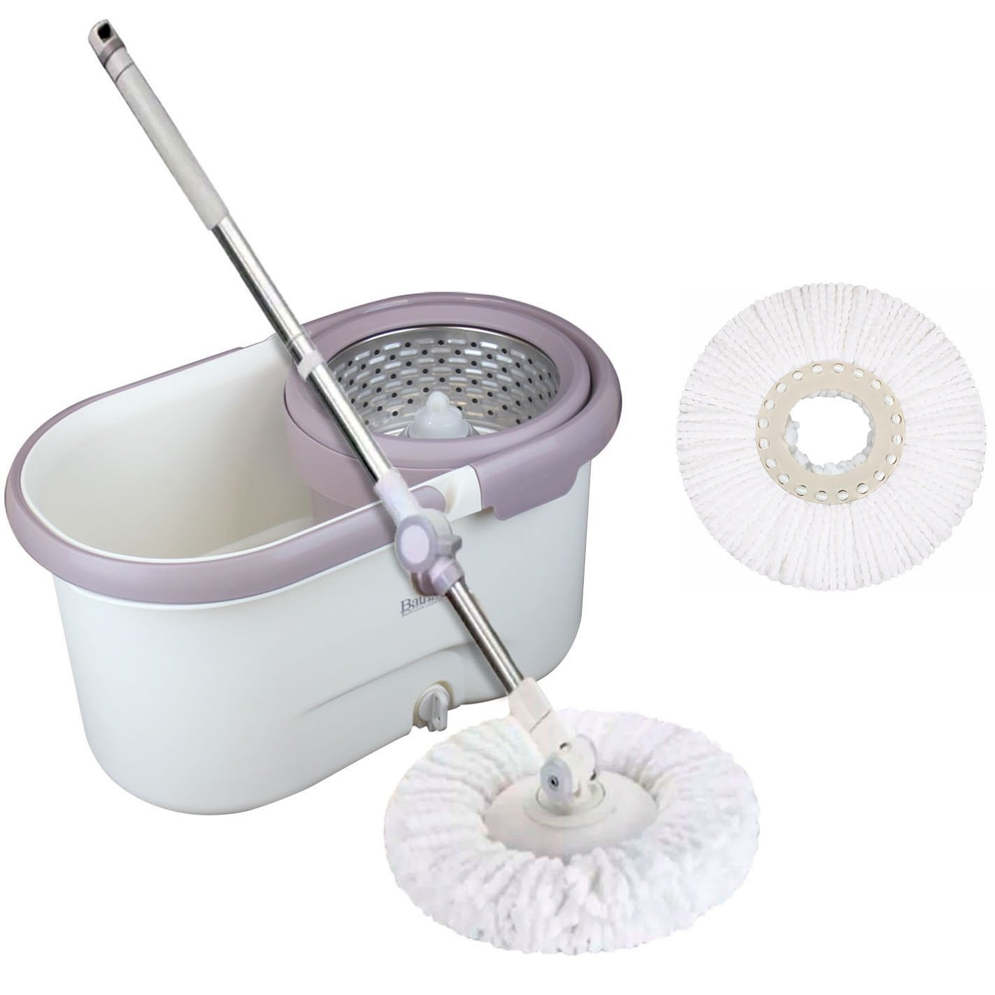 TEMU Juego de Fregona y con Escurridor Automático, Mopa de Microfibra 360° para Limpieza del Hogar, Ideal para Suelos de Madera, Baldosas y Mármol, 1