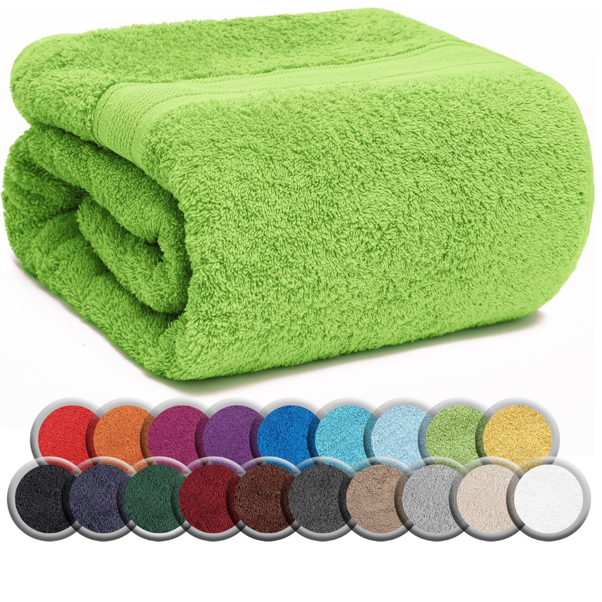 Naturemark Sauna Towel, Green, 500 G/m² Quality, 80x200cm, Cotton, Washable Up To 60°c
