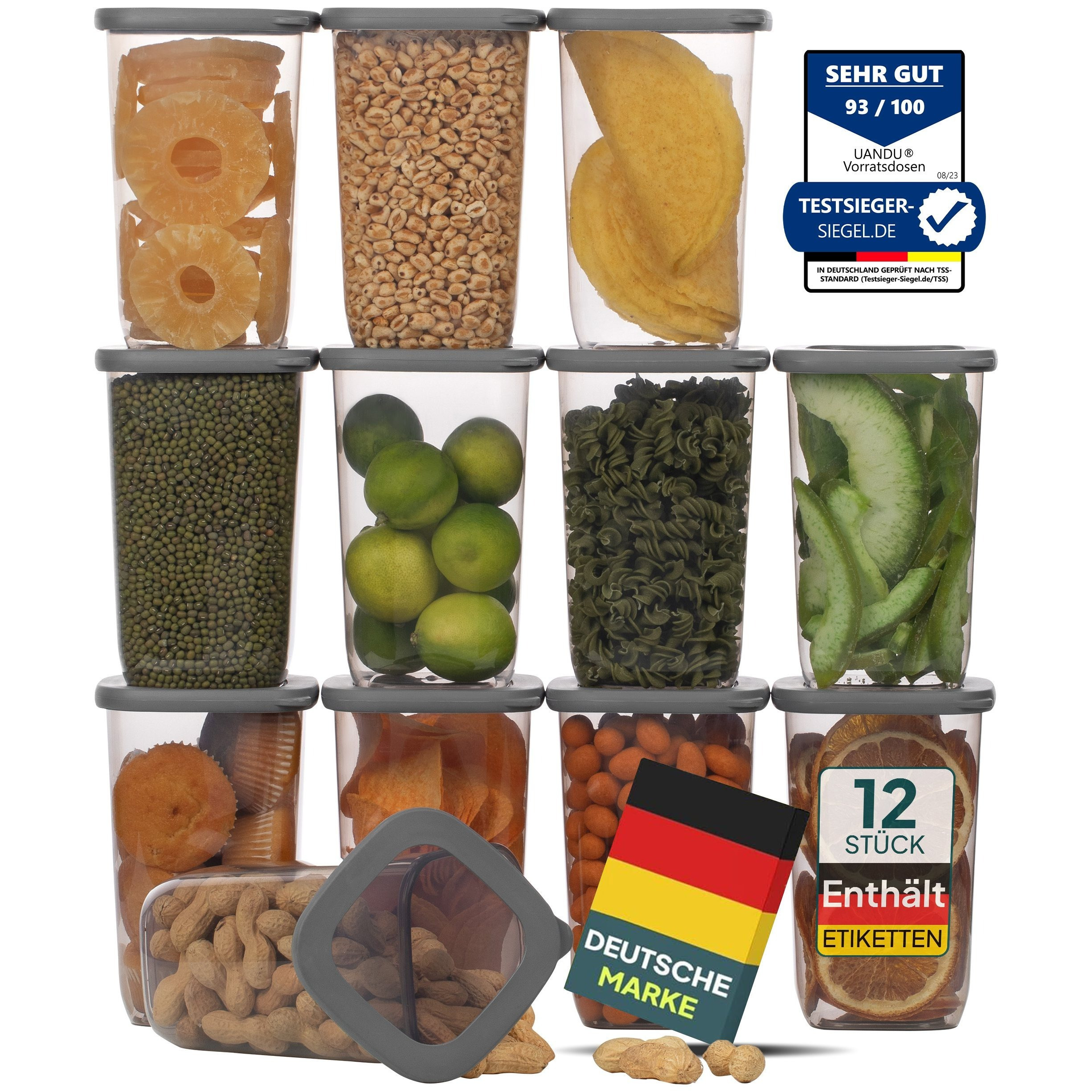 TEMU Uandu Storage Containers With Lids Airtight - Containers For Kitchen, Food Storage | Airtight Storage Box Set . 80 Labels | Storage Containers