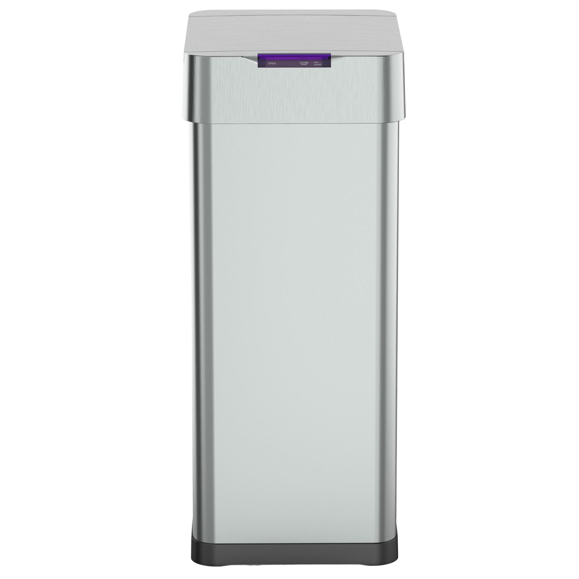 TEMU Automatic 60 L Parkside Trash Can - Brushed Stainless Steel, Opening By Infrared Sensor, Silent Anti-odor Closing, Bag Retaining Ring Included,