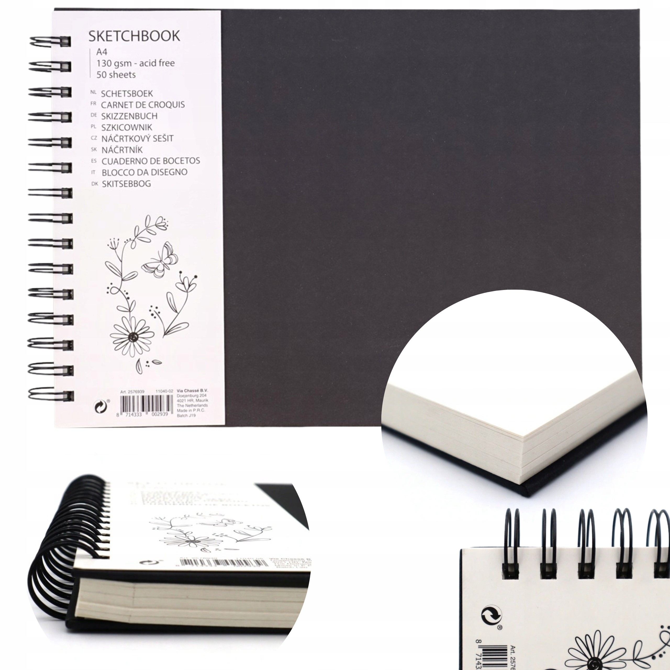 TEMU 1 Vintage-style Cattle Skin Painting Sketchbook, Watercolor Paper, Spiral-bound Sketchbook, 1 Pack Of , Acid-free Artistic Sketchbook, For