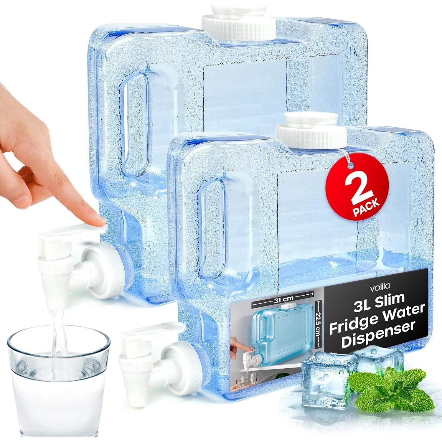 TEMU Large Water Dispenser - Reusable Camping Water Container For Water, Juice, Lemonade, Fridge, Travel, Camping, Picnic And Outdoor Events, Water