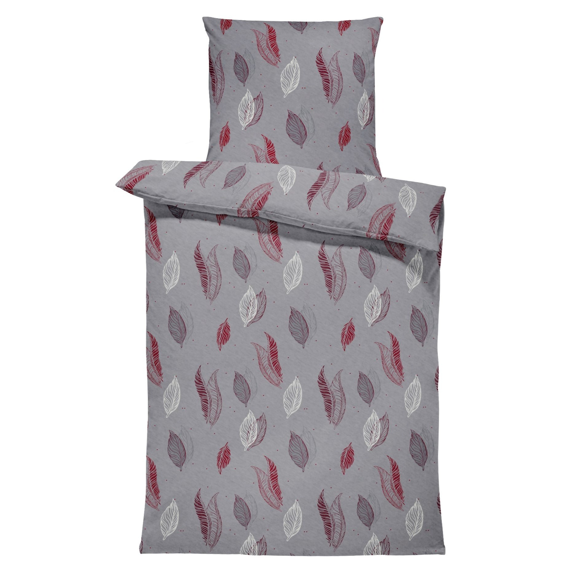 Image of Winter Bedding 135x200 Cm / 155x220 Cm / 200x200 Cm / 200x220 Cm Grey Red Modern Fleece Soft Cuddly Warm Soft Bed Sets Including Pillowcase 80x80 Cm With Zipper
