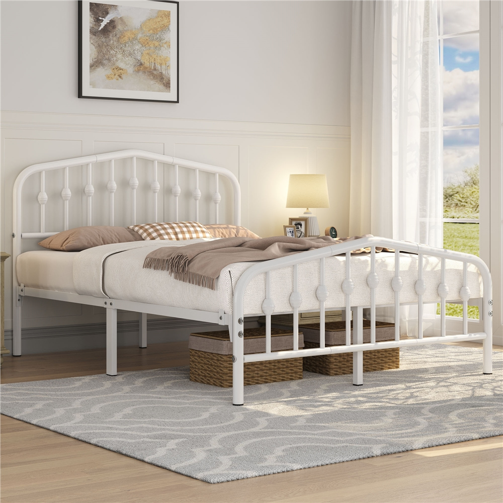 Image of Costoffs Metal Bed, Modern Bed Frame, Sturdy Bed Frame With Slatted Base, Metal Frame Bed With Under-bed Storage, Spring Required