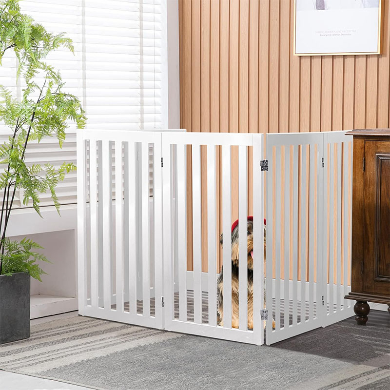 Folding Mdf Safety Gate, Gate With Rounded Corners For Animals, Dogs, Cats