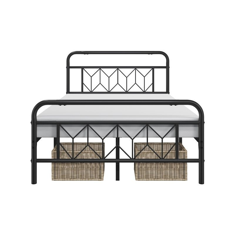 Costoffs Metal Bed Frame With High Headboard & Footboard Modern Bed Frame With Slatted Base 32 Cm Floor Clearance