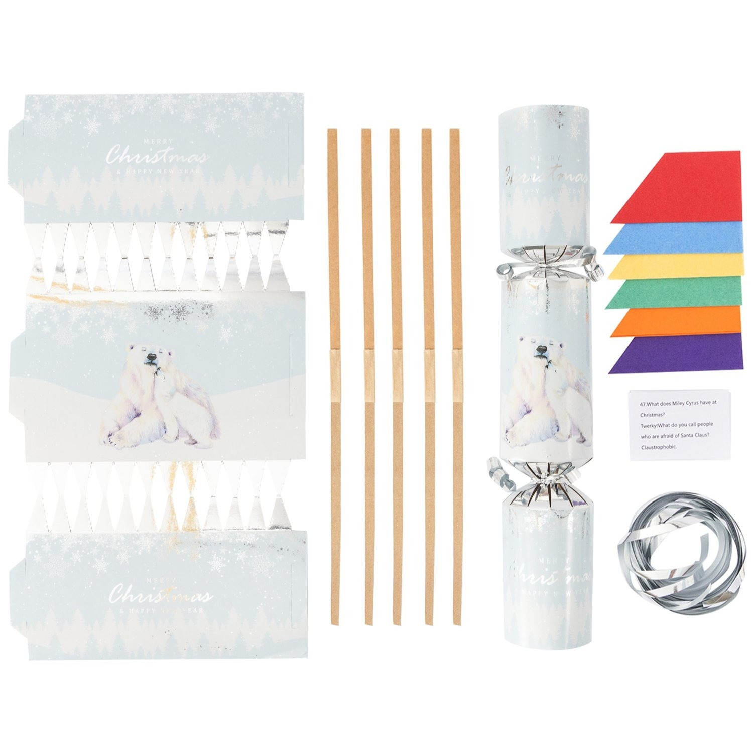 TEMU Evelay Make Your Own Christmas Cracker Kit – Pack Of 6 Festive Diy Crackers With Hats, Jokes & Ribbons ()
