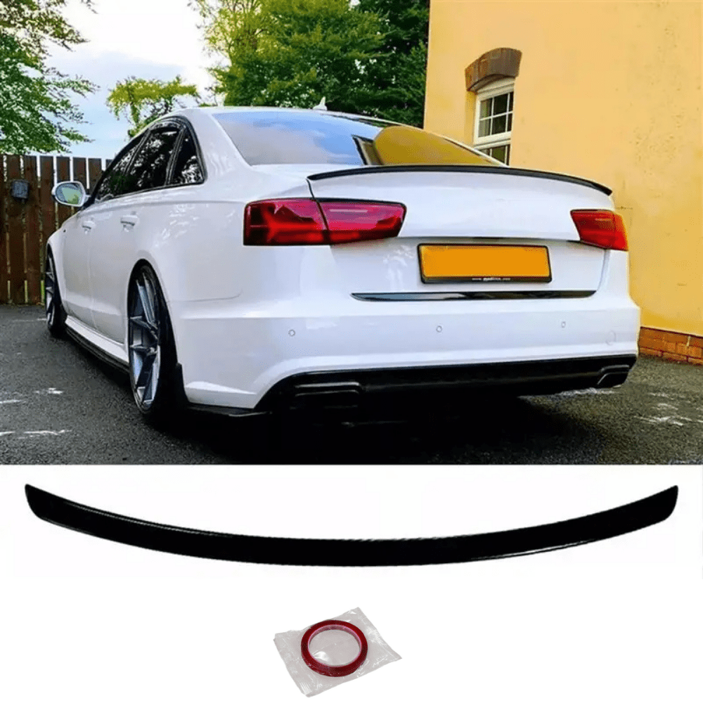 Image of High Quality Glossy Rear Spoiler For A6 C7 Sedan 2012 2013 2014 2015 2016 2017 S3 Style Abs Plastic Aerodynamic Car Exterior Upgrade