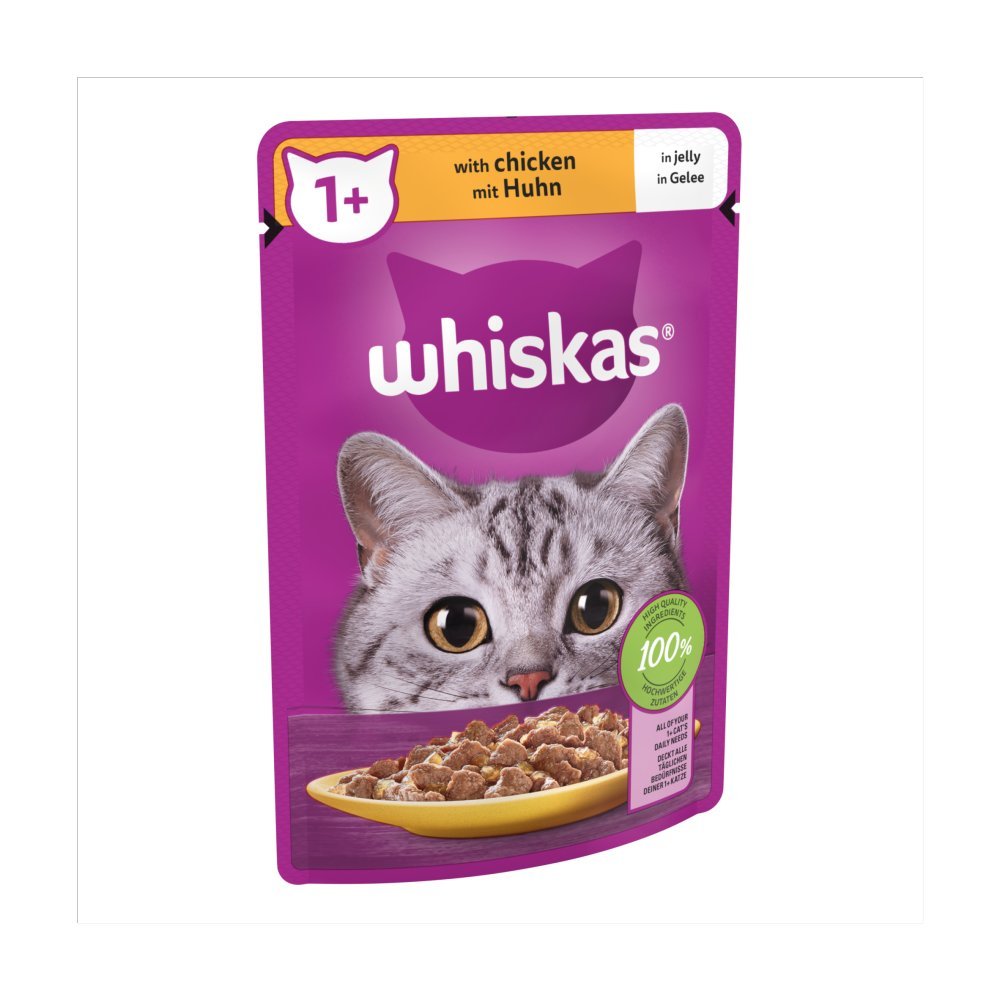 TEMU Whiskas 1+ Adult Wet Cat Food Pouches With Of 28 X 85g