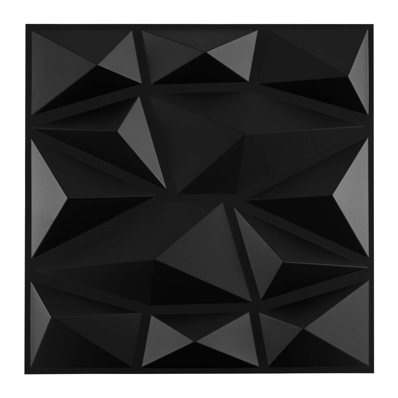 Image of 100- Wall Panels, Pvc Interior Wall Decoration With Diamond Accent For Creative Cutting & Diy, 12" X 12" Square Panels Cover 100 For Living Room Bedroom Home Office, Black