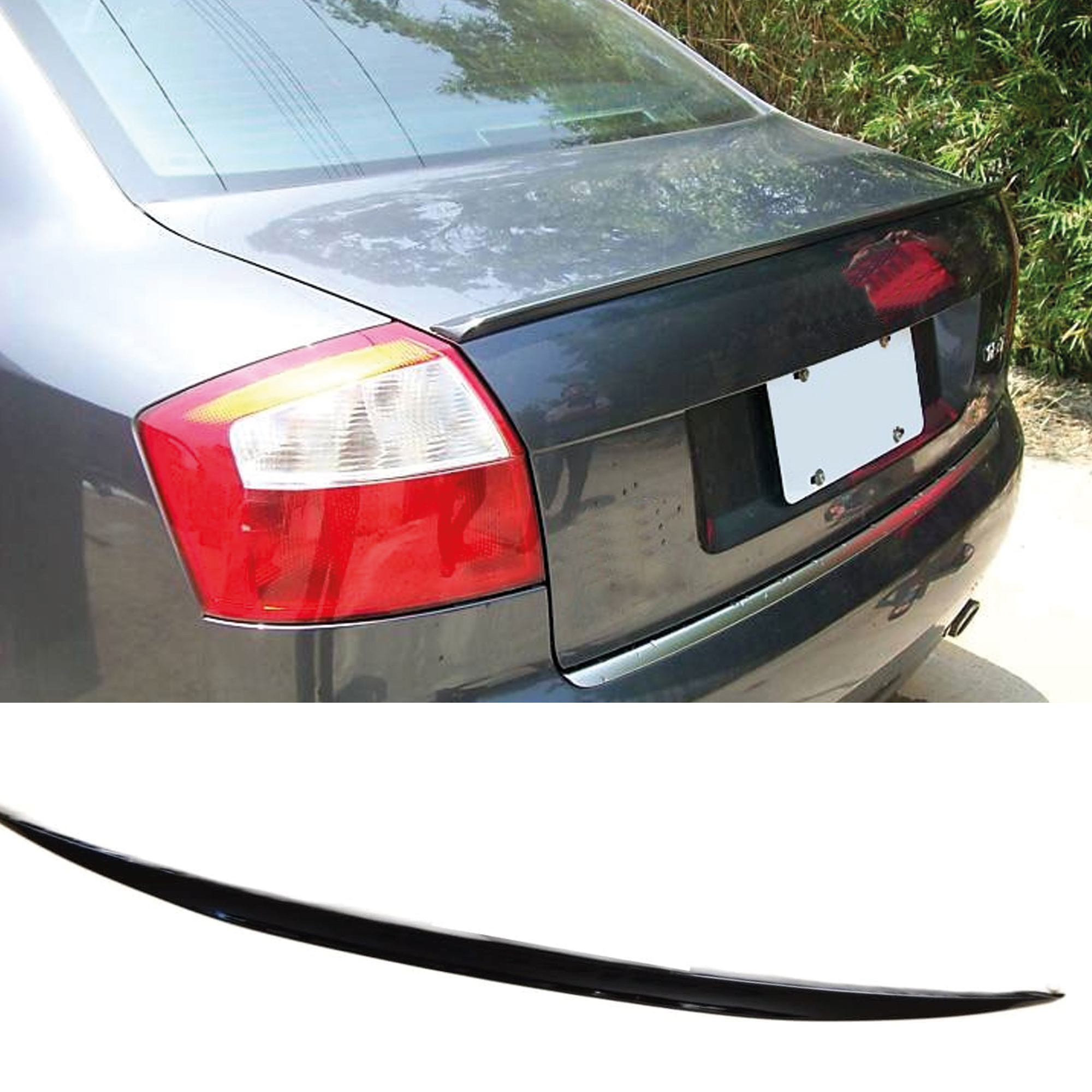 TEMU Trasero para Audi A4 B6 2001-2004, Negro Piano , Plástico ABS, Mejora la Aerodinámica y el Estilo, Mejora Exterior del Coche | Diseño | de