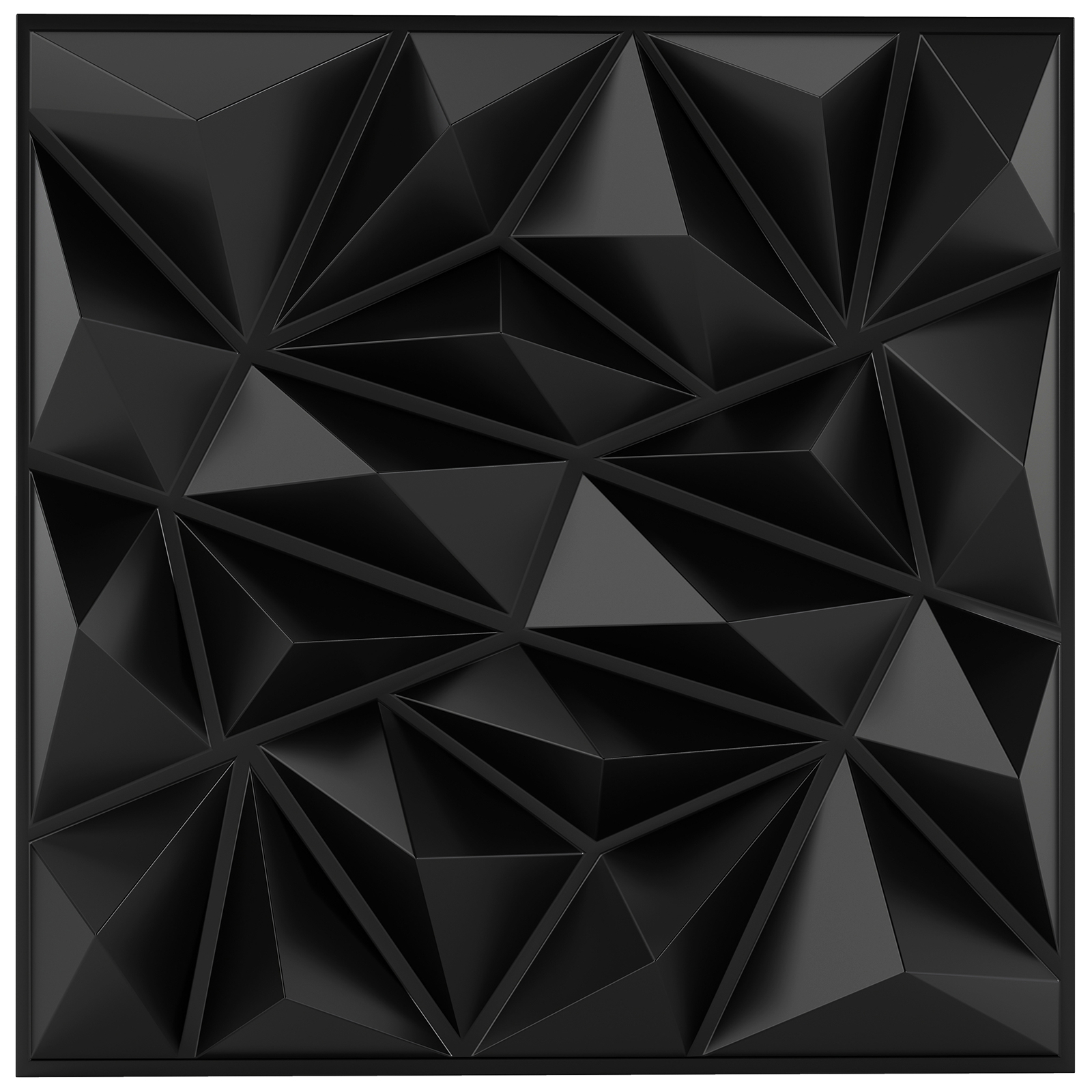Image of 40- Wall Panels, Pvc Wall Tiles With Decorative Diamond Patterns For Diy Painting & Cutting, Square Panels Cover 107.6 For Living Room Bedroom Home Office, Black