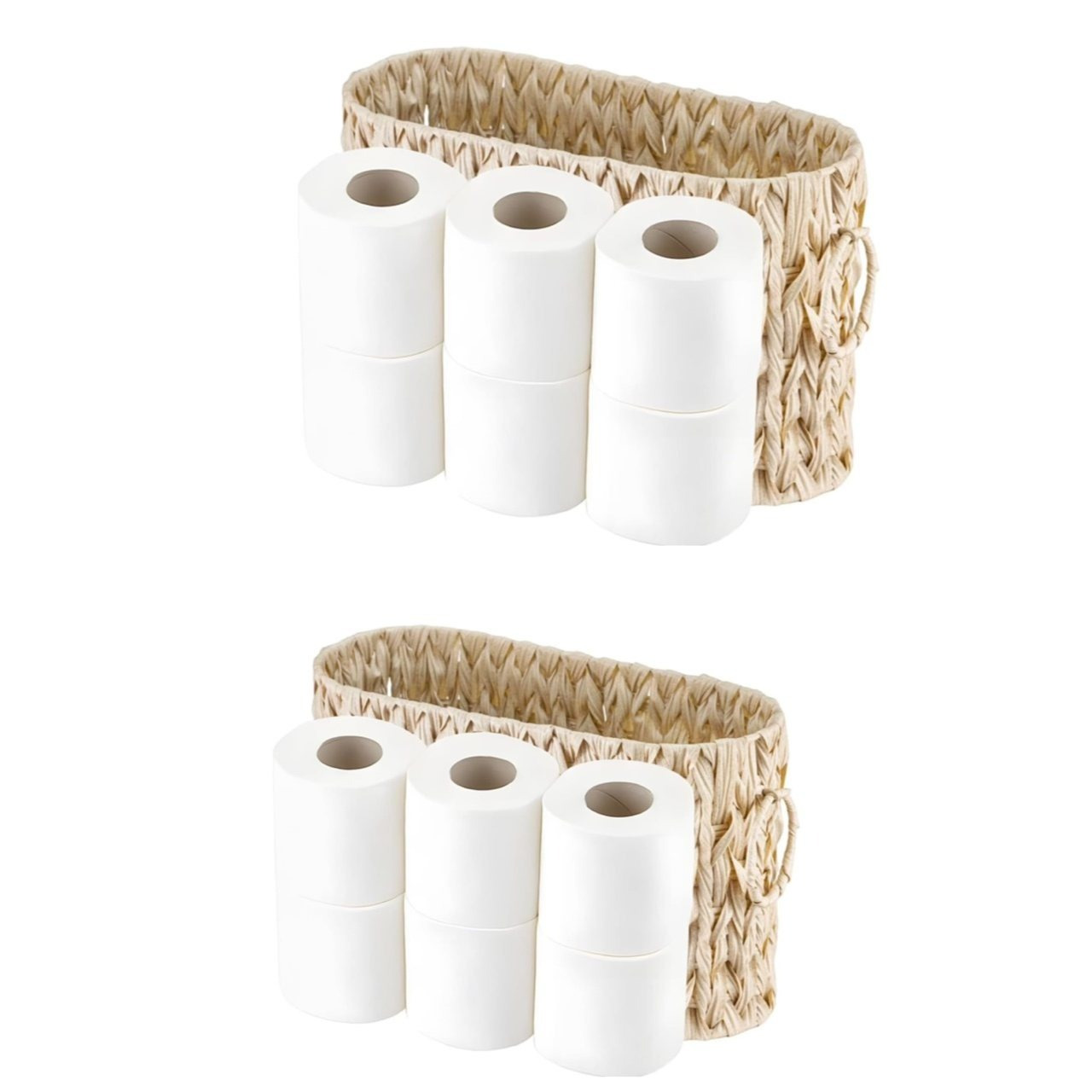 TEMU No Wicker Toilet Paper Basket - Natural Coffee Color Bathroom Storage Organizer, Durable Rattan Holder For Toilet Paper & Containers, Bathroom