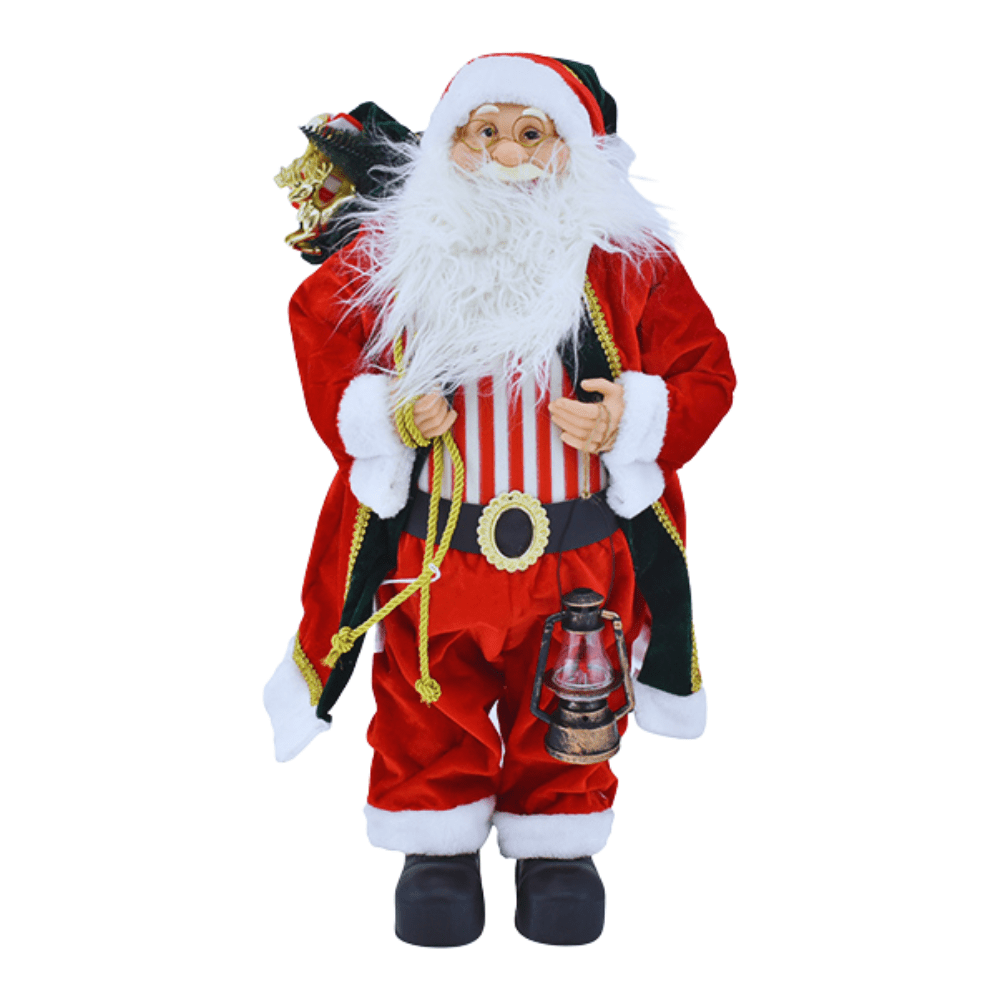 TEMU Santa Claus 40h Cm Decorative With An Elegant Red Suit, Lantern, And Gift Sack