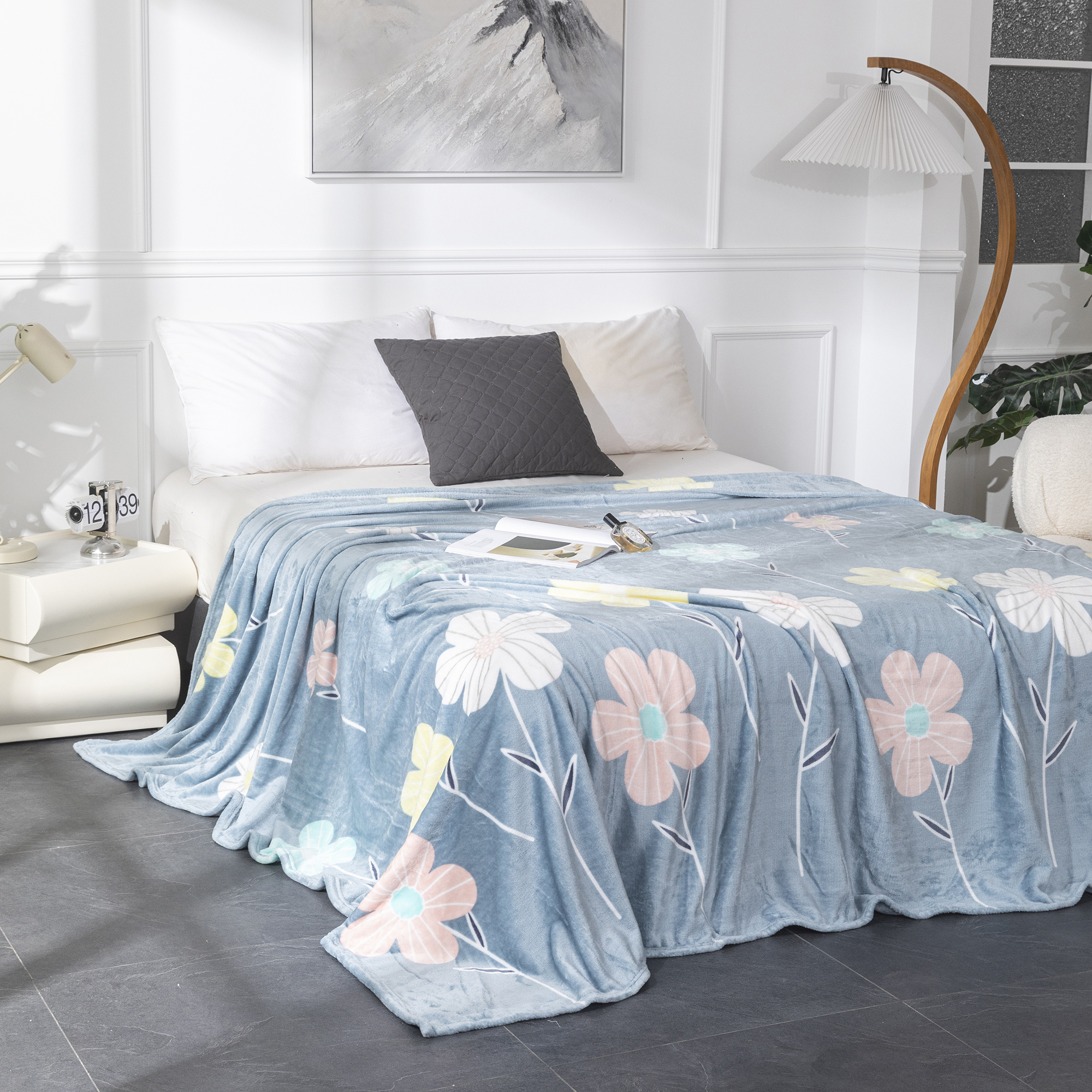 TEMU Microfibra de Franela Con Estampado, para Sofá y Cama Super , Bonita, Acogedora