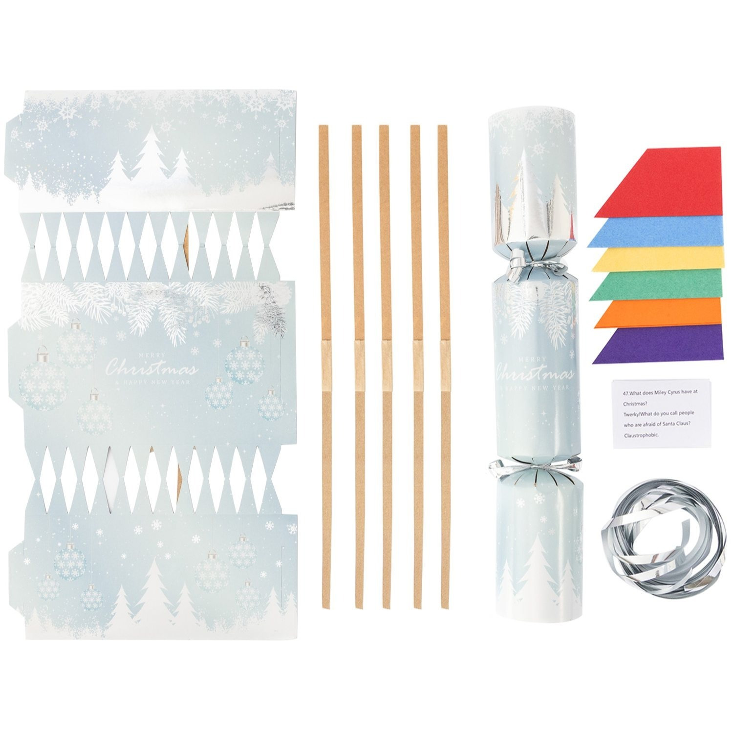 TEMU Evelay Make Your Own Christmas Cracker Kit – Pack Of 6 Festive Diy Crackers With Hats, Jokes & Ribbons ( Design)