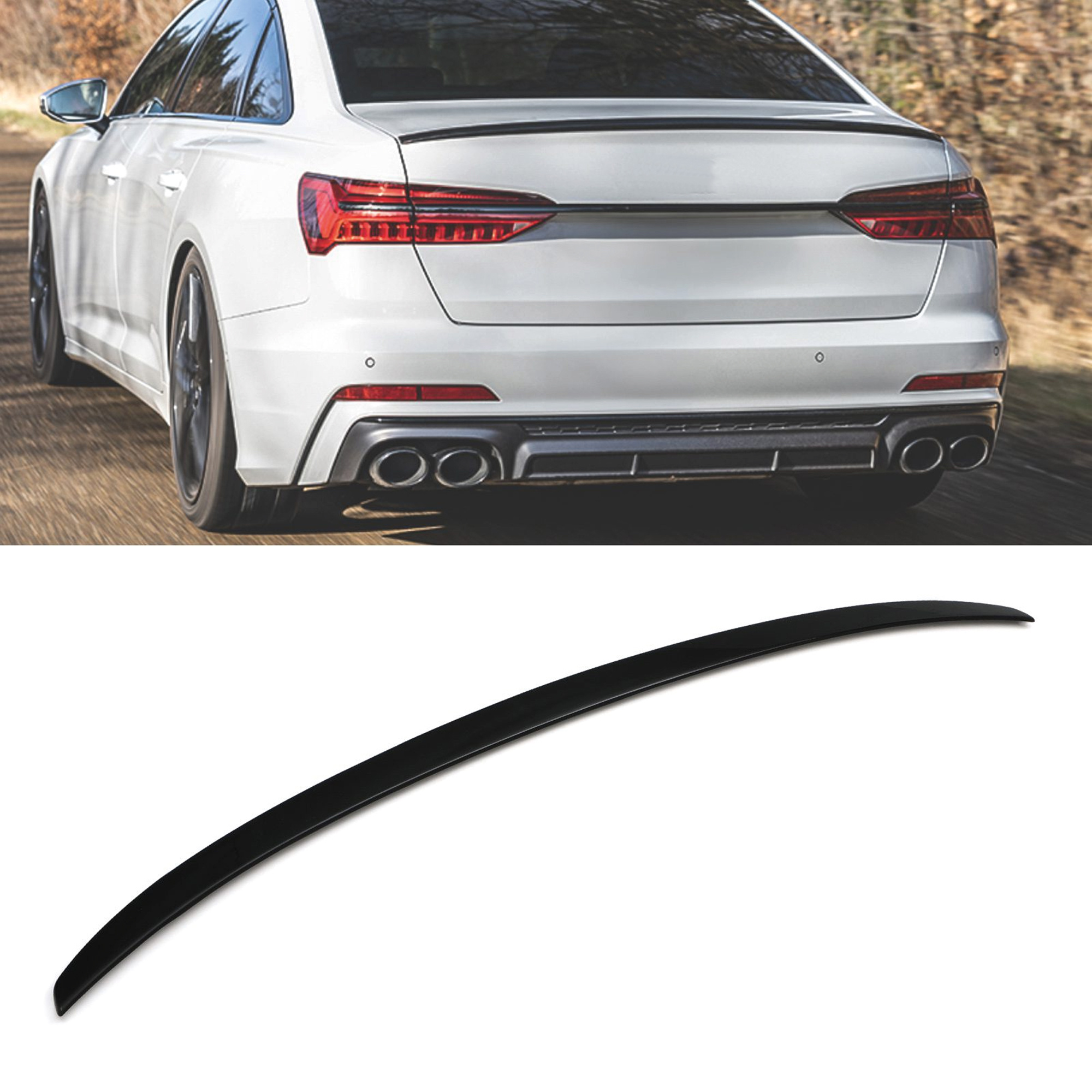 TEMU Rear Spoiler For A6 C8 Sedan S4 Trunk Spoiler 2019  Gloss Abs Plastic Enhances & Style, Car Exterior Upgrade | Dynamic Design | Highquality