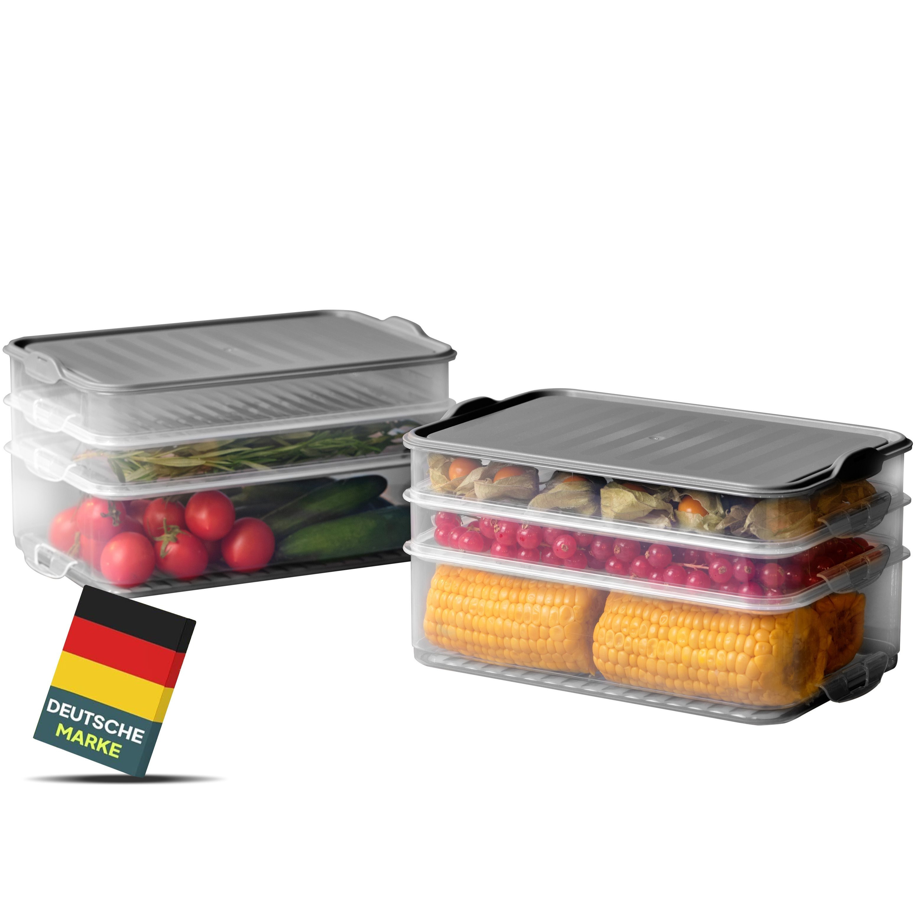 TEMU Meat Cutting Boxes For Refrigerator, Sausage Storage Refrigerator, Stackable Cutting Box, Refrigerator Organizer, Freshness Containers With Lid,