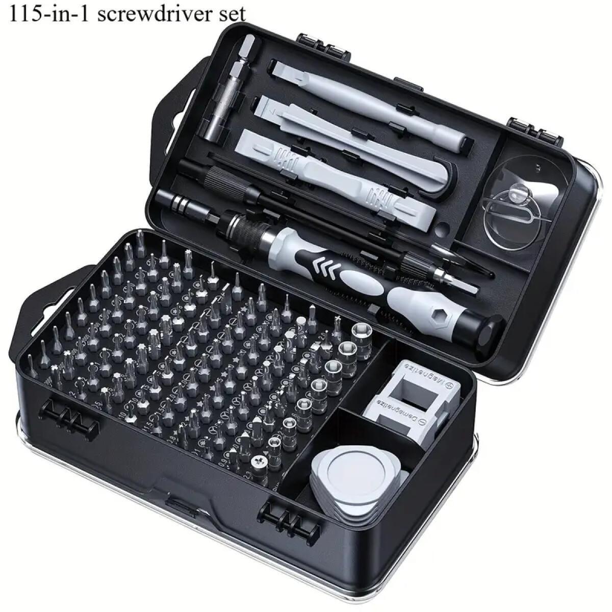 E-shop 1 Set 115-in-1 Präzisions-Schraubendreherset, 115-in-1 Magnetisches Reparaturwerkzeug-Set, Rutschfestes Tragbares Werkzeugset, Professionelles