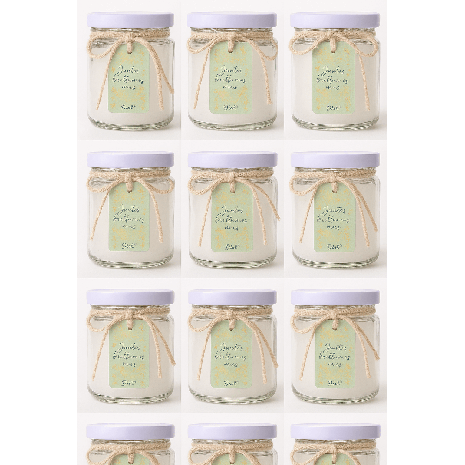 TEMU DE 12 VELA TARRO CRISTAL JUNTOS BRILLAMOS MÁS - Velas para detalles, regalos y recuerdos para invitados de boda, , comuniones