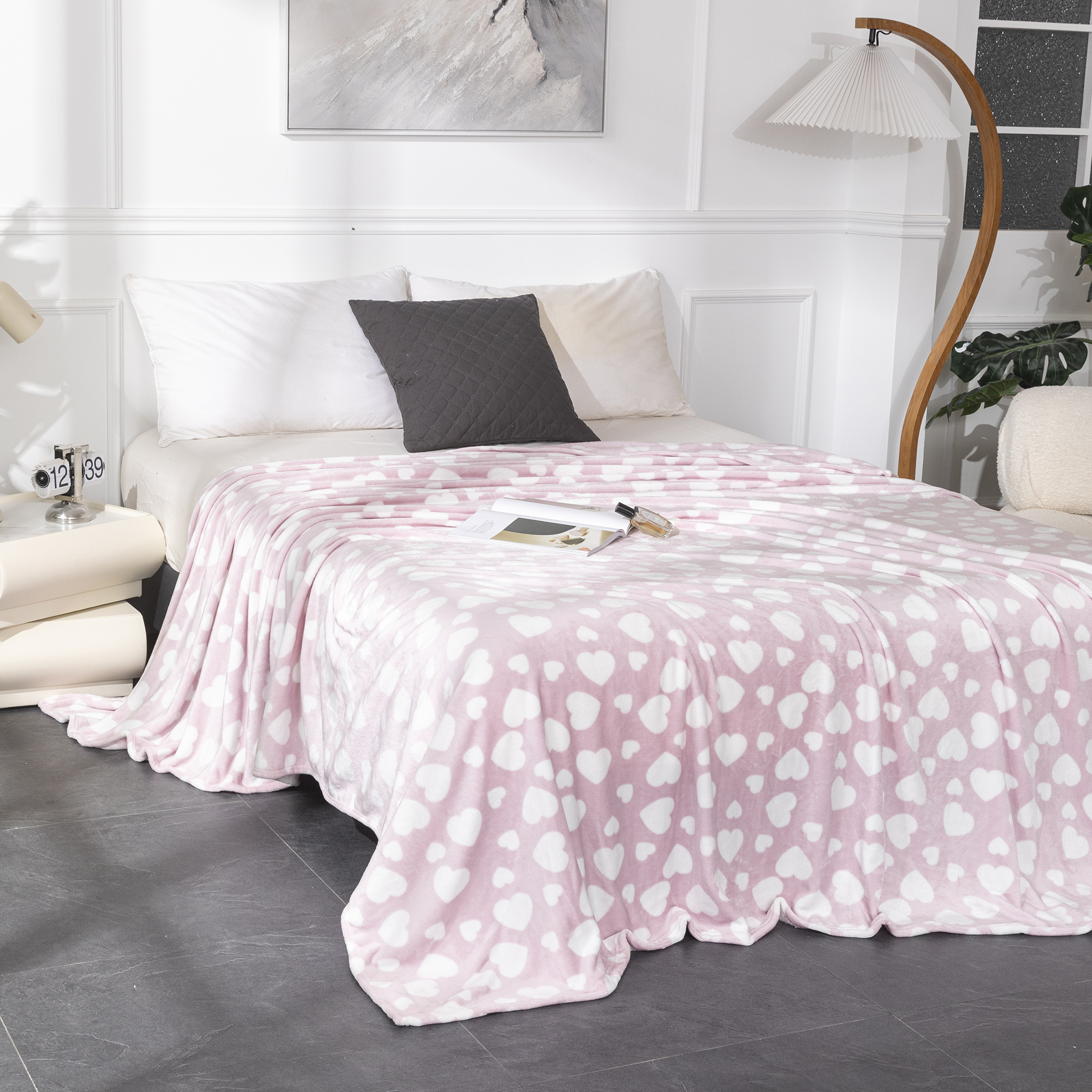 TEMU Microfibra de Franela Con Estampado, para Sofá y Cama Super , Bonita, Acogedora