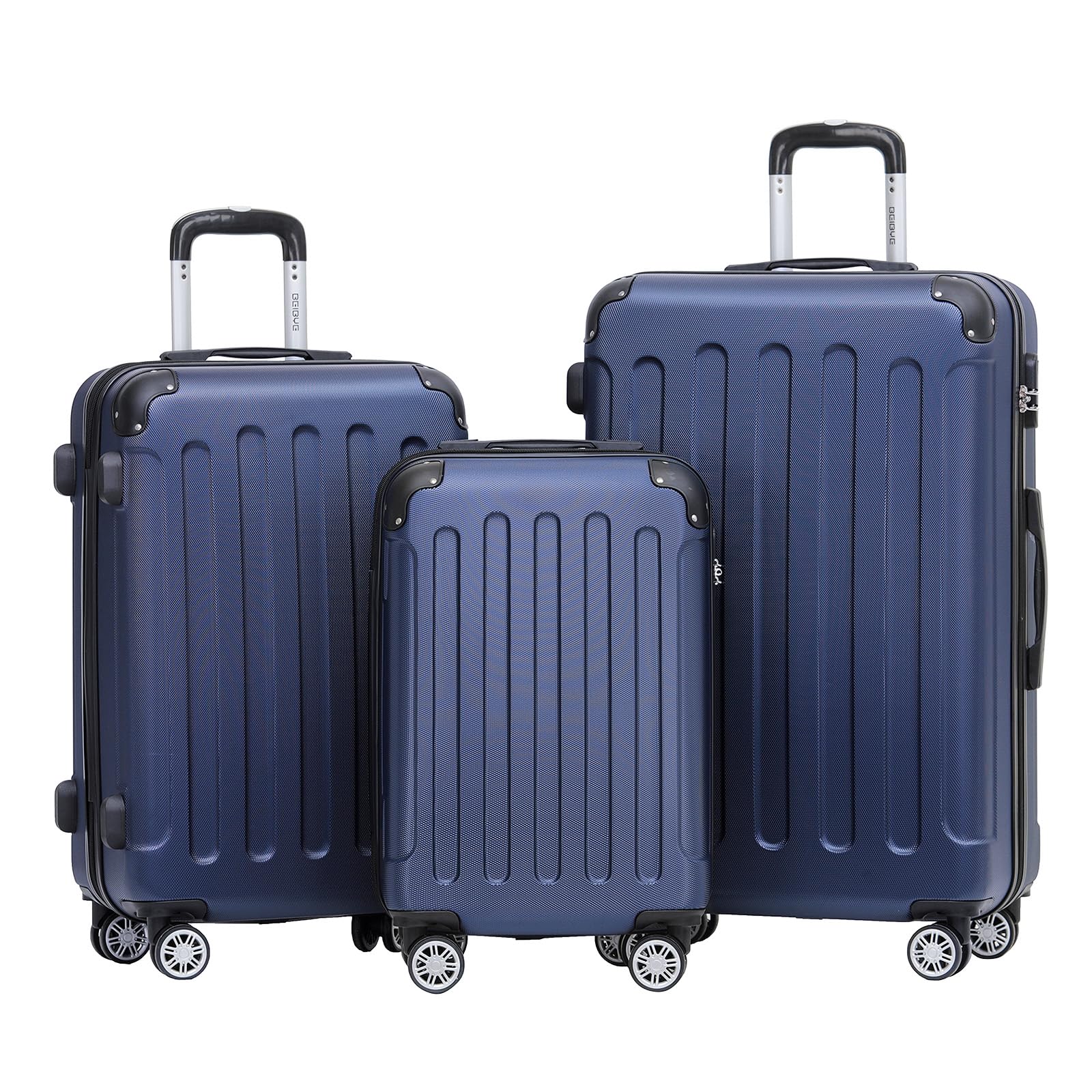 E-shop BEIBYE 2045 Zwillingsrollen 3tlg. Reisekoffer Koffer Kofferset Trolleys Hartschale in 20 Farben