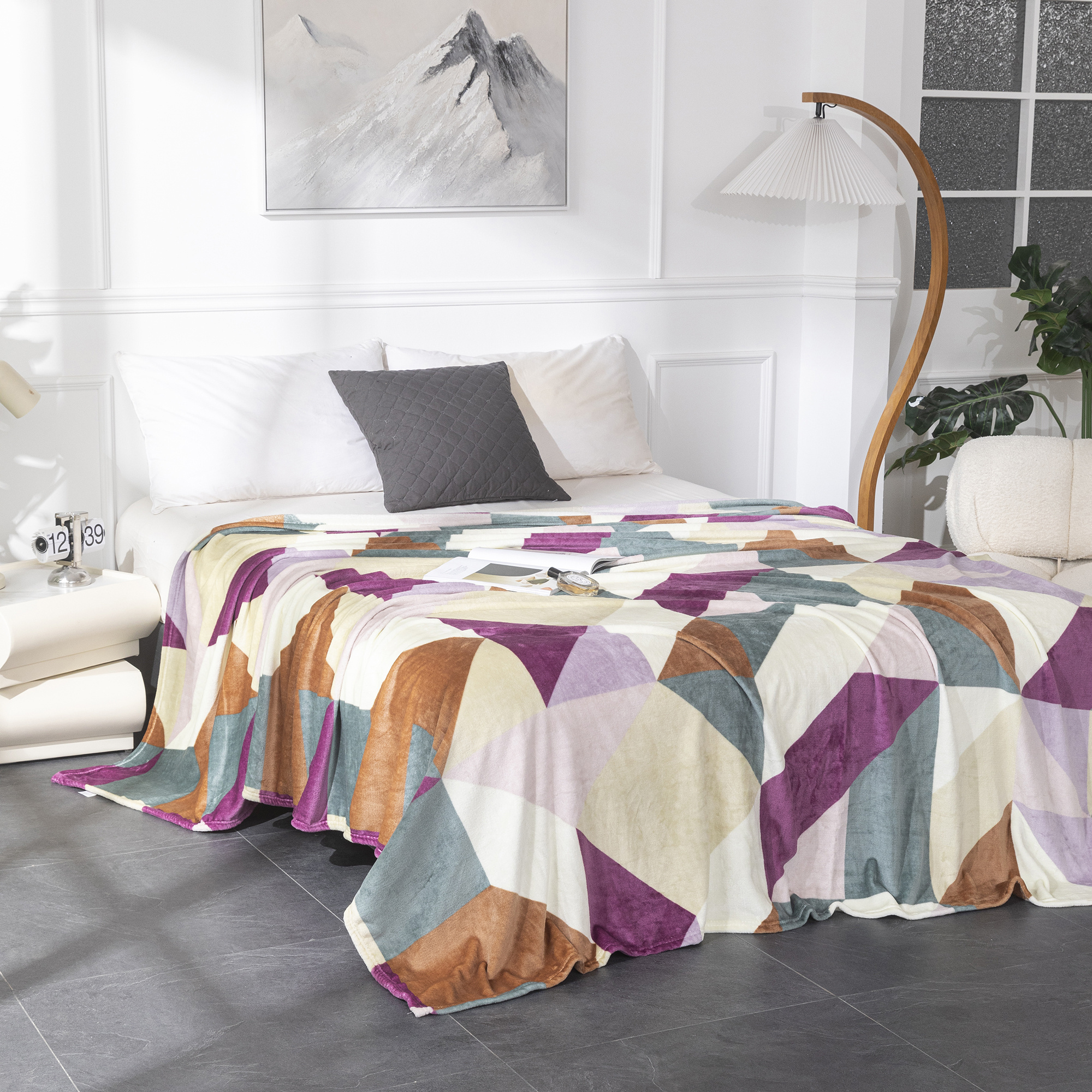 Microfibra de Franela Con Estampado, para Sofá y Cama Super, Bonita, Acogedora: retailer-supplied image