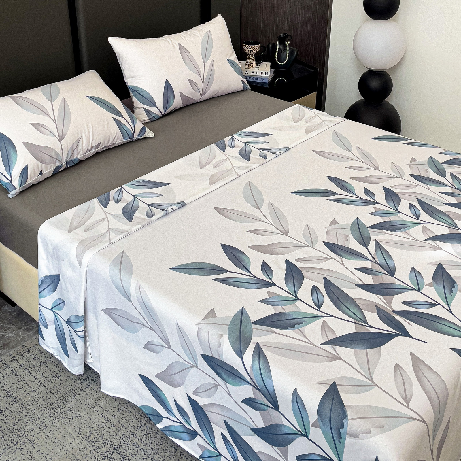 TEMU Juego de Sábanas Estampado de 3 o 4 Piezas, Muy , y Transpirable, Sábana Encimera + Sábana Bajera Ajustable + Fundas de Almohada de Sobre