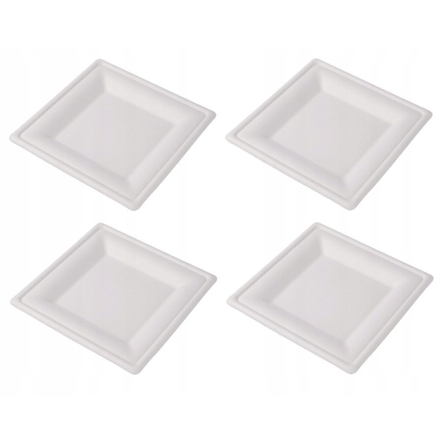 Sugar Cane Plates 20x20 Cm 50pcs Disposable Ecological Square Grill Picnic Birthday