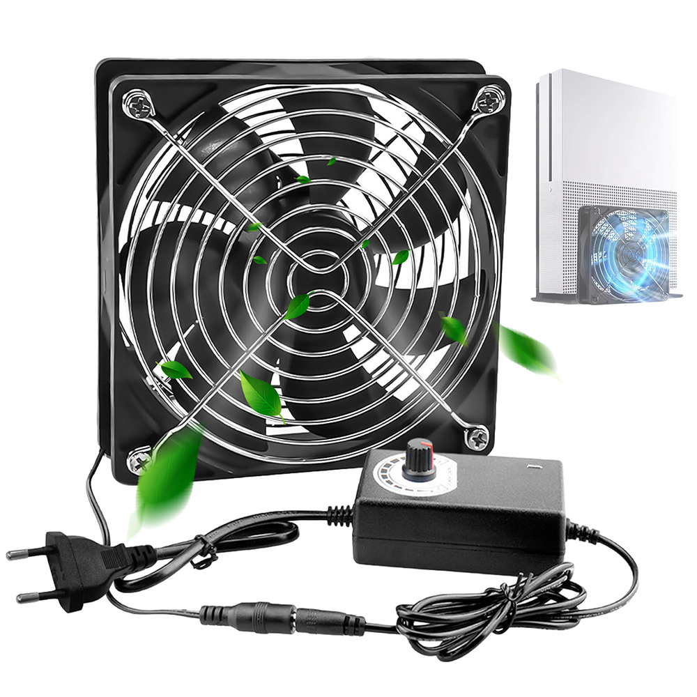 TEMU 12v Exhaust Fan With Speed Control For Pc Laptop Tv Box Av Cabin Router Network Equipment