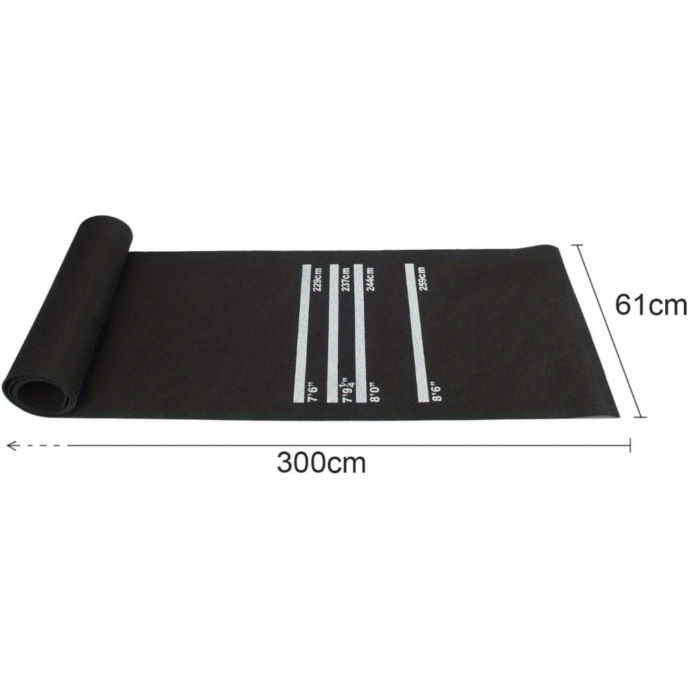 Darts Mat with 4 Throwing Distances, Non-Slip Rubber Carpet