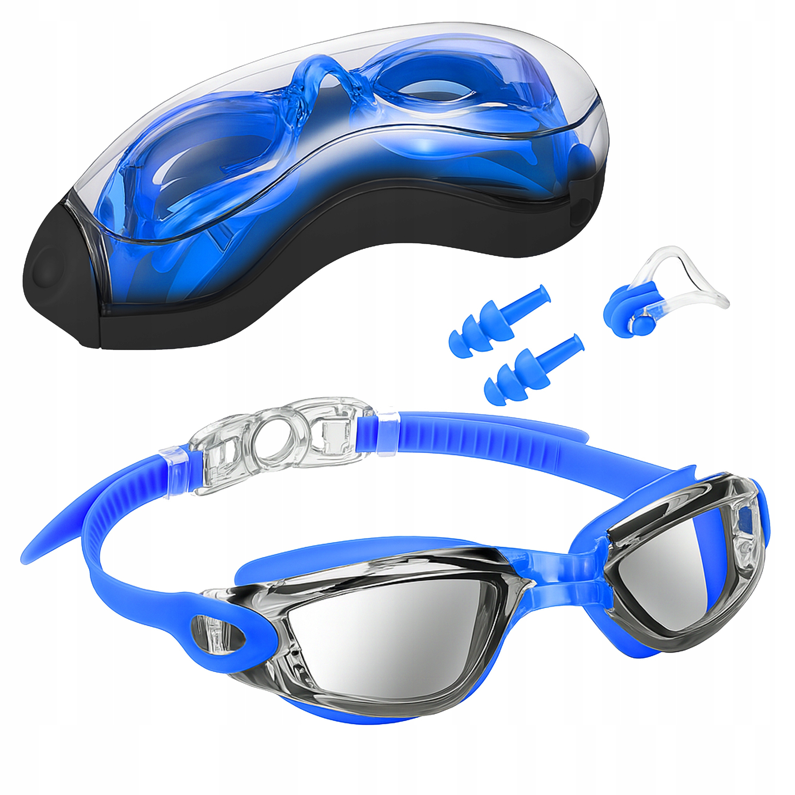 TEMU Pro Swimming Goggles – Pool Swim Goggles With Case + Earplugs, Complete Set With Case And Earplugs