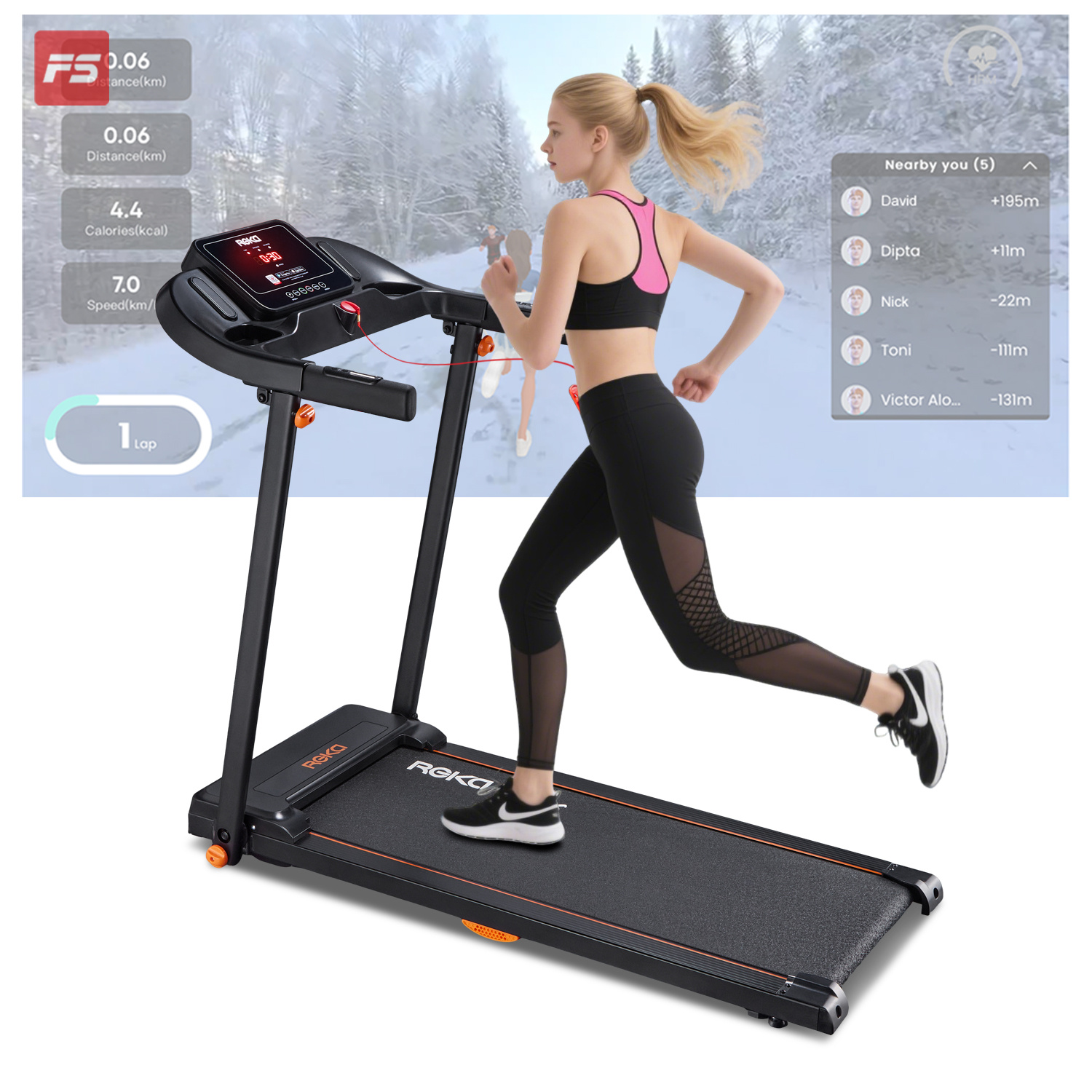   walking pad running treadmill 2 5  12 km h speed heart rate   sensors dual speakers and app control home or office details 0